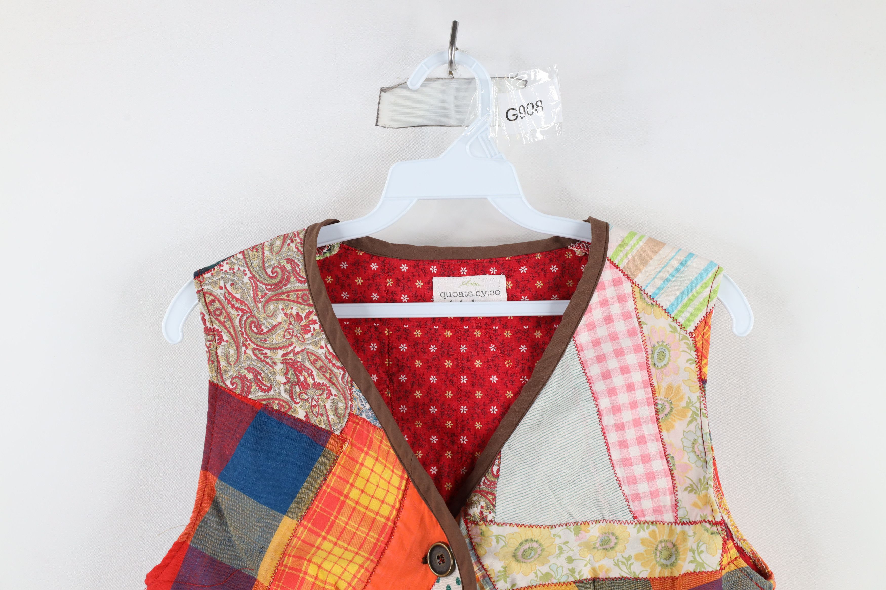 Vintage Vintage Streetwear Quilt Patch Button Vest Jacket USA Size M / US 6-8 / IT 42-44 - 2 Thumbnail