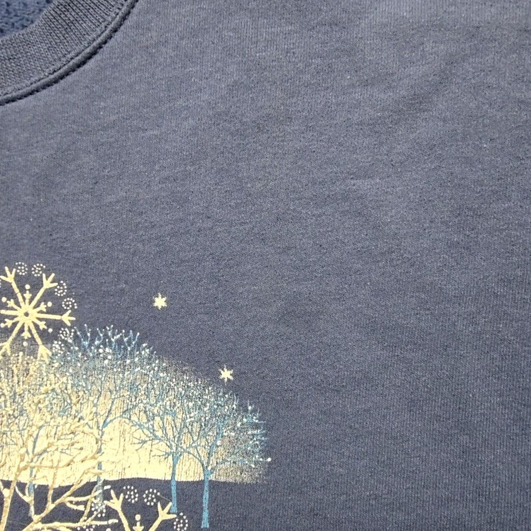 Jerzees Vintage Winter Sweatshirt Graphic Trees Large Crewneck 90s Size L / US 10 / IT 46 - 9 Thumbnail