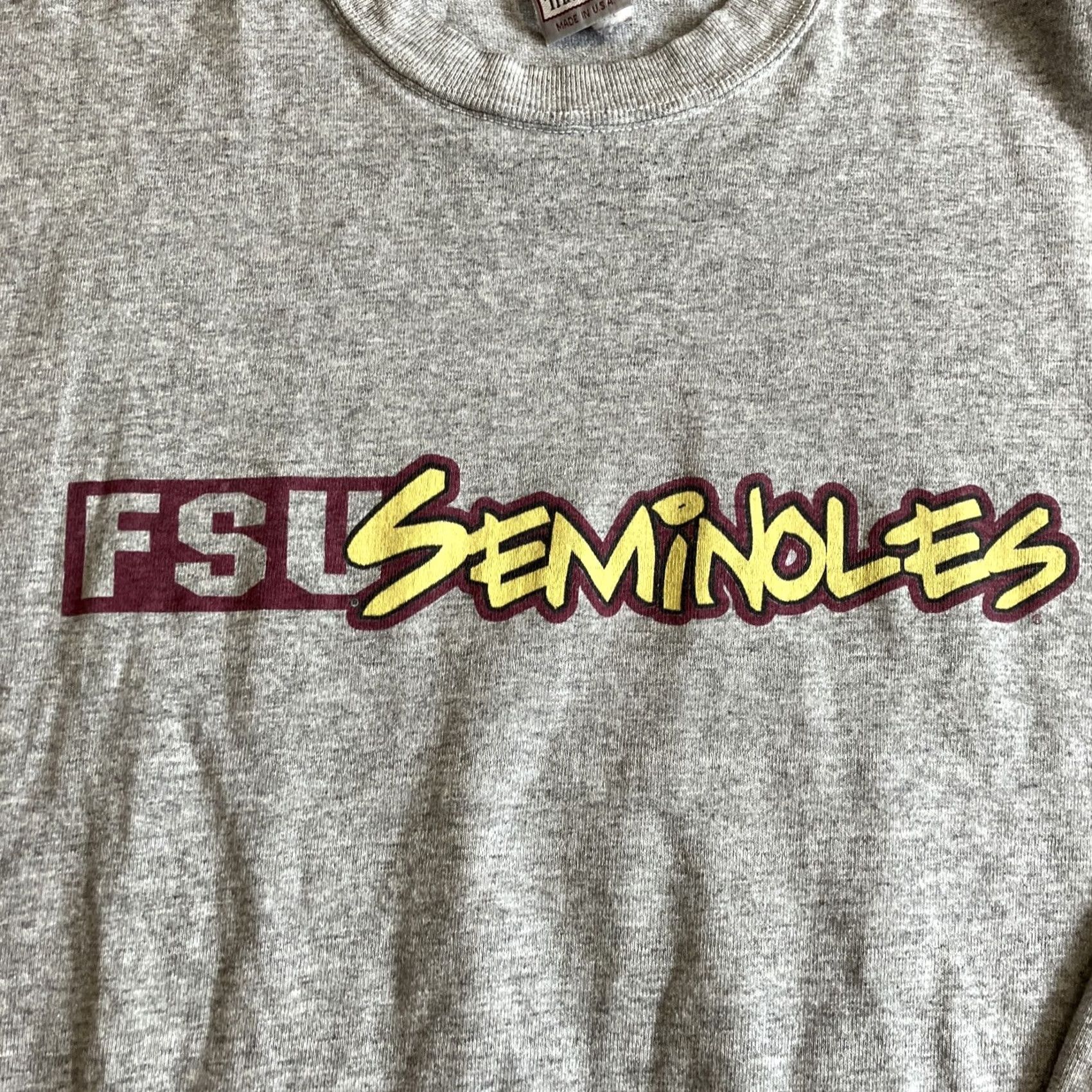 Vintage VINTAGE Fashion Threads FSU Seminoles Long Sleeve Crewneck Graphic T-Shirt XL Gray Men's T-Shirt Size US XL / EU 56 / 4 - 2 Thumbnail