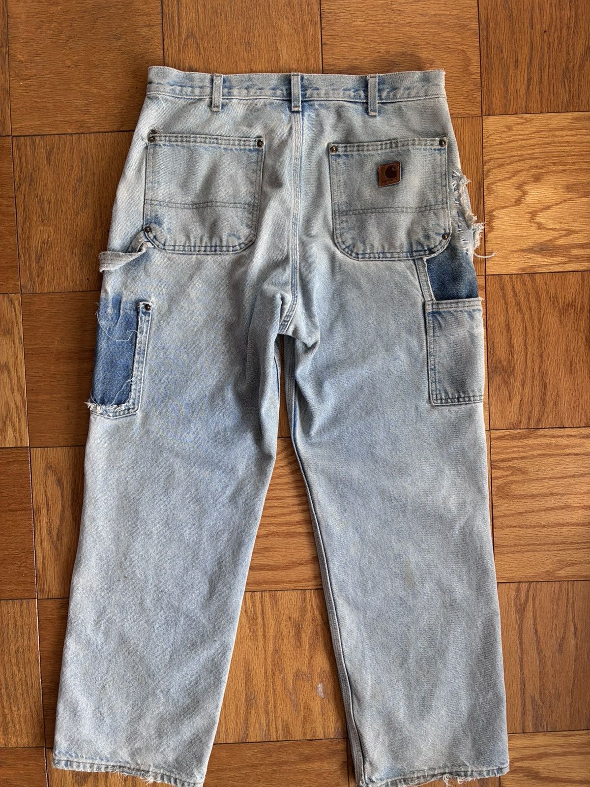 Carhartt Sun faded blue carhartt double knees Size US 33 - 2 Thumbnail