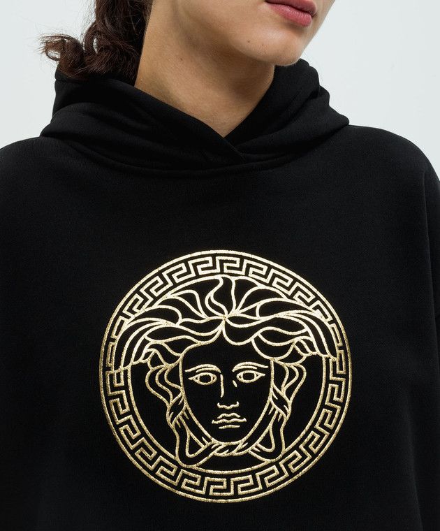 Versace o1s22i1n1024 Hooded Sweatshirt in Black Size M / US 6-8 / IT 42-44 - 3 Thumbnail