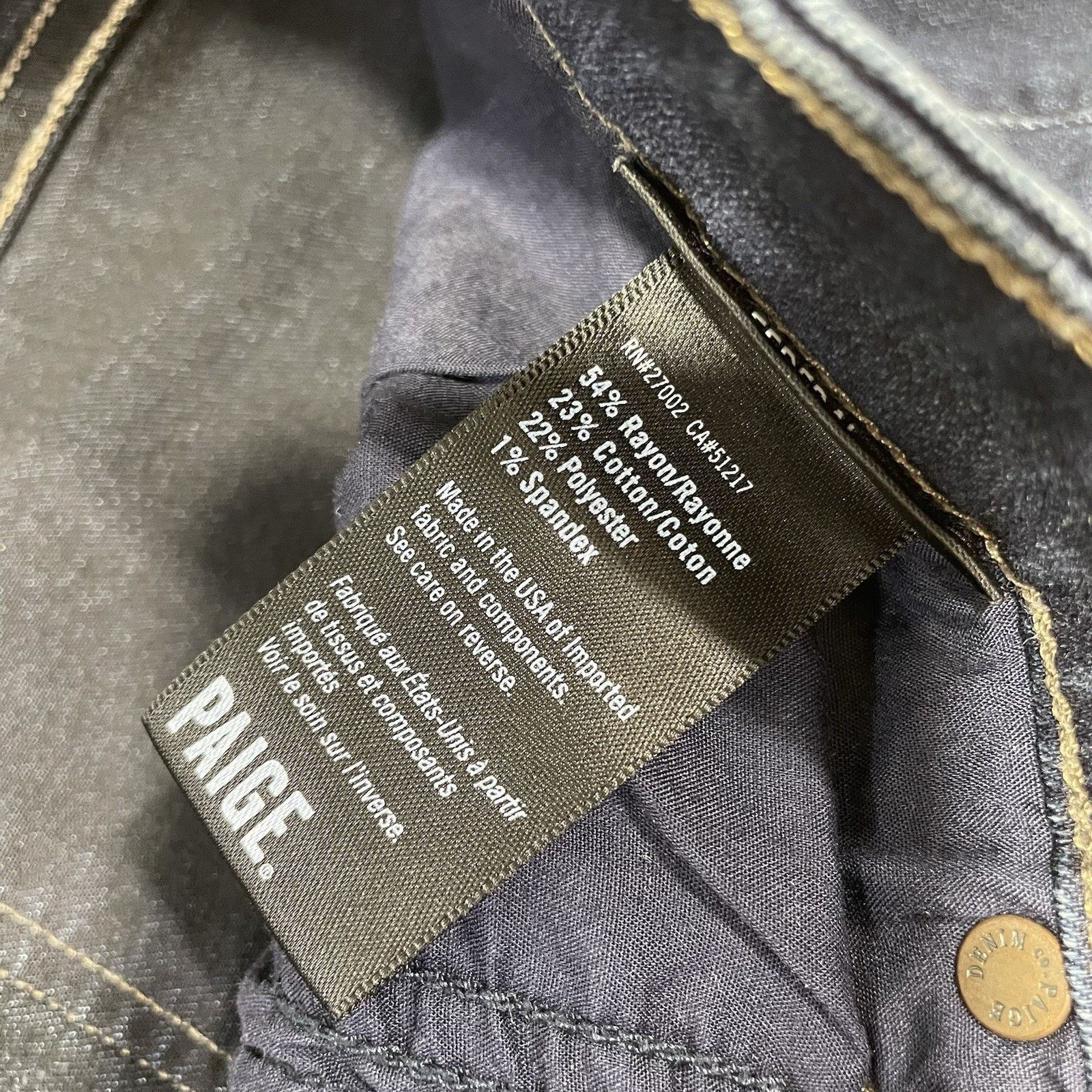 Paige PAIGE Federal Slim Straight Leg Jeans Dark Indigo Blue 33 Size US 33 - 7 Thumbnail
