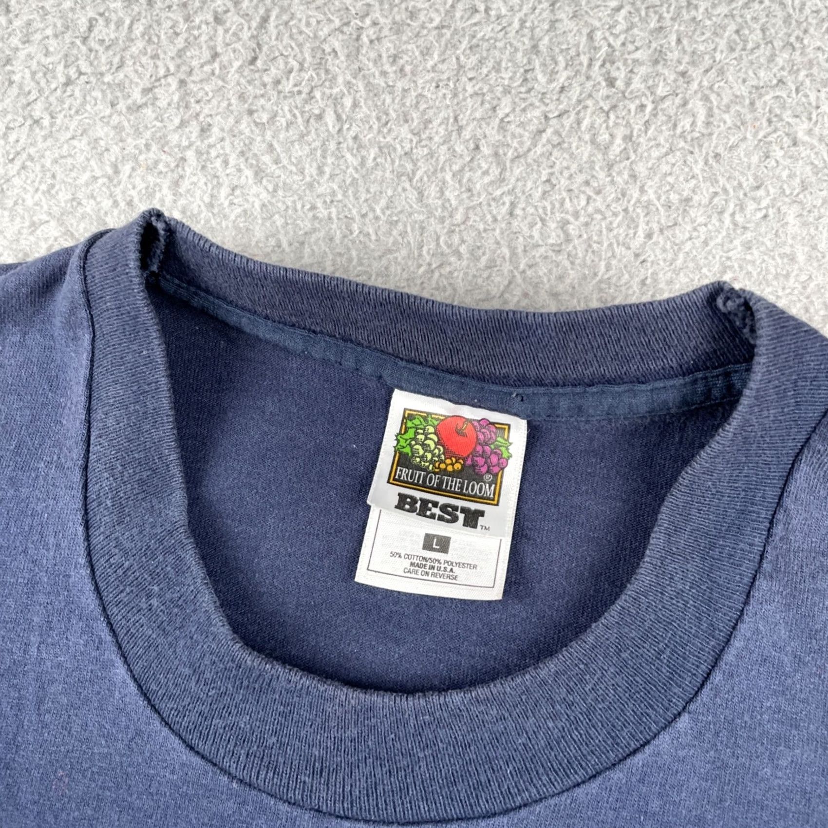 Fruit Of The Loom VINTAGE Fruit of the Loom T-Shirt Men L Blue USA Baseball Softball 90s Fire Fighters FOTL Shirts Size US L / EU 52-54 / 3 - 4 Thumbnail