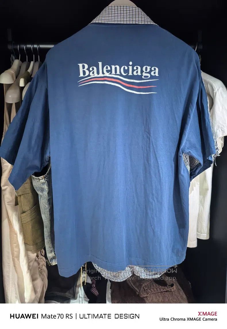 Balenciaga Balenciaga Patchwork Short Sleeve Shirt Size US M / EU 48-50 / 2 - 3 Thumbnail