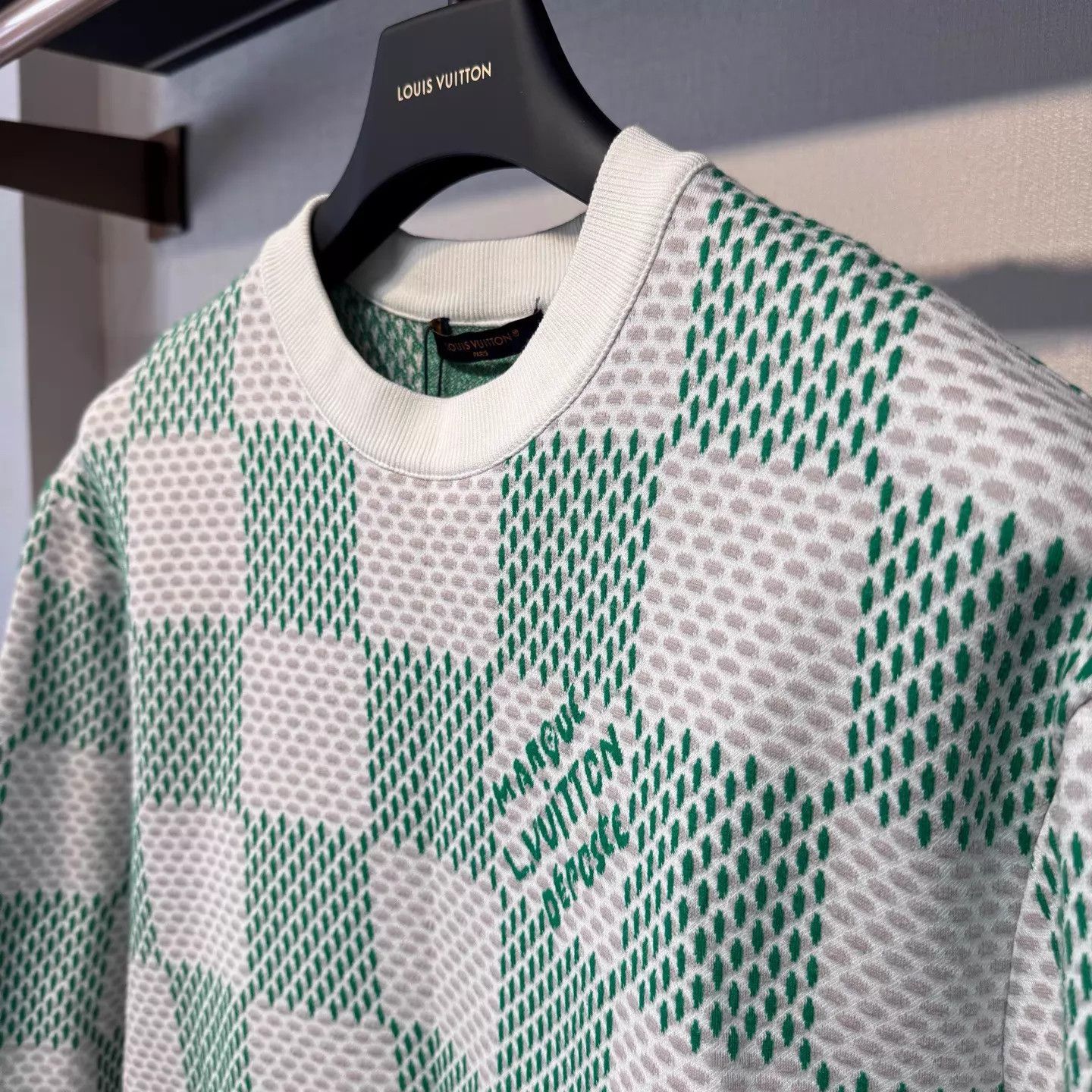 Louis Vuitton Louis Vuitton Green Damier Sweatshirt L new Size US L / EU 52-54 / 3 - 4 Thumbnail
