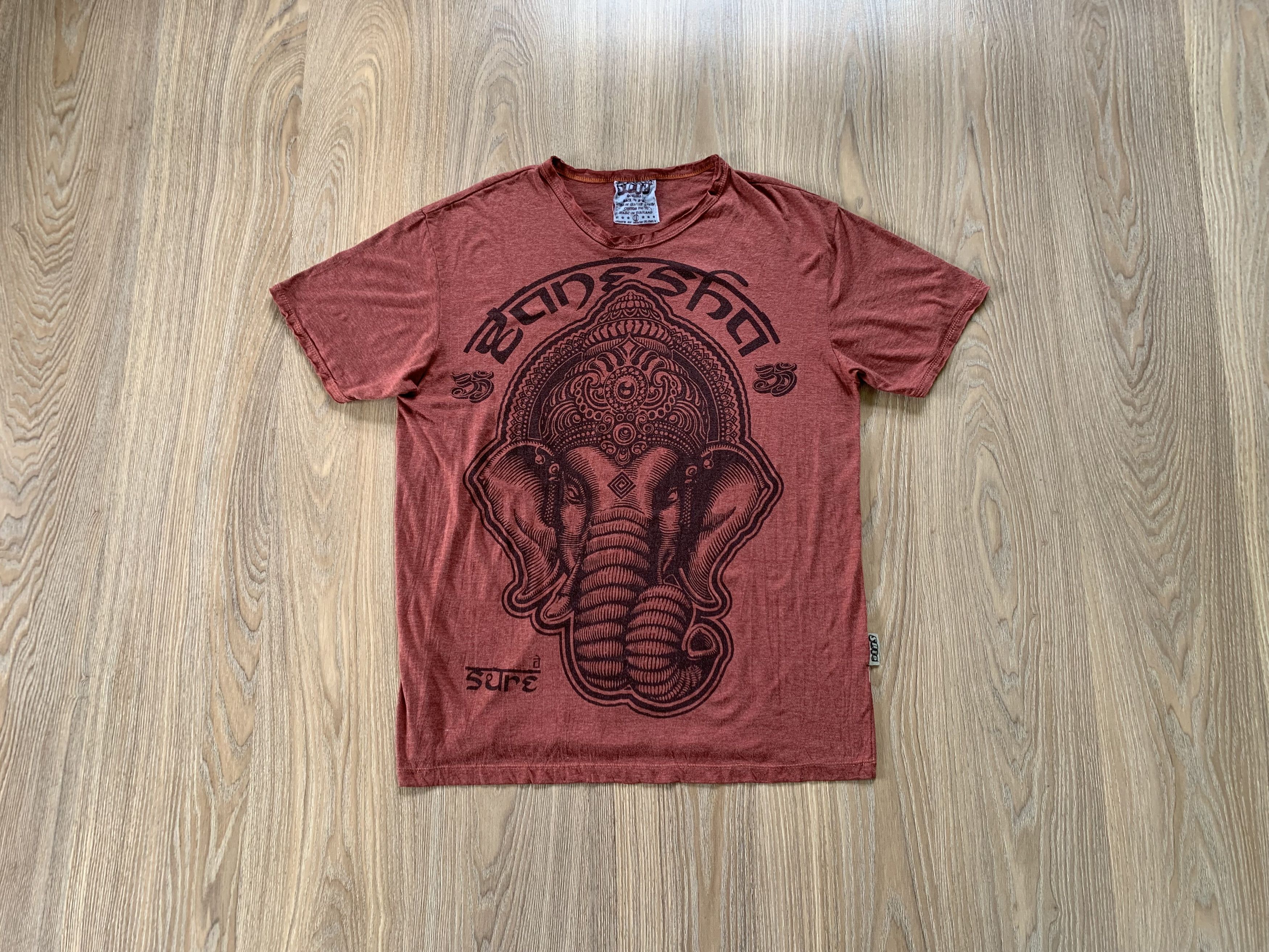 Japanese Brand Sure Vintage Cotton Turqoise Printed T Shirt Size US L / EU 52-54 / 3 - 1 Thumbnail