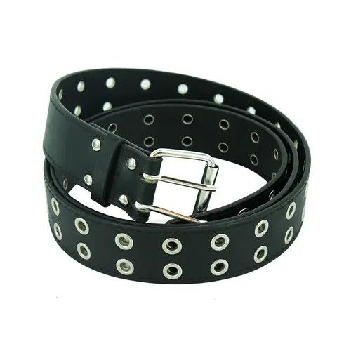 Leather × Vintage Y2K Double Eyelet Leather Belt Unisex Size ONE SIZE - 1 Thumbnail