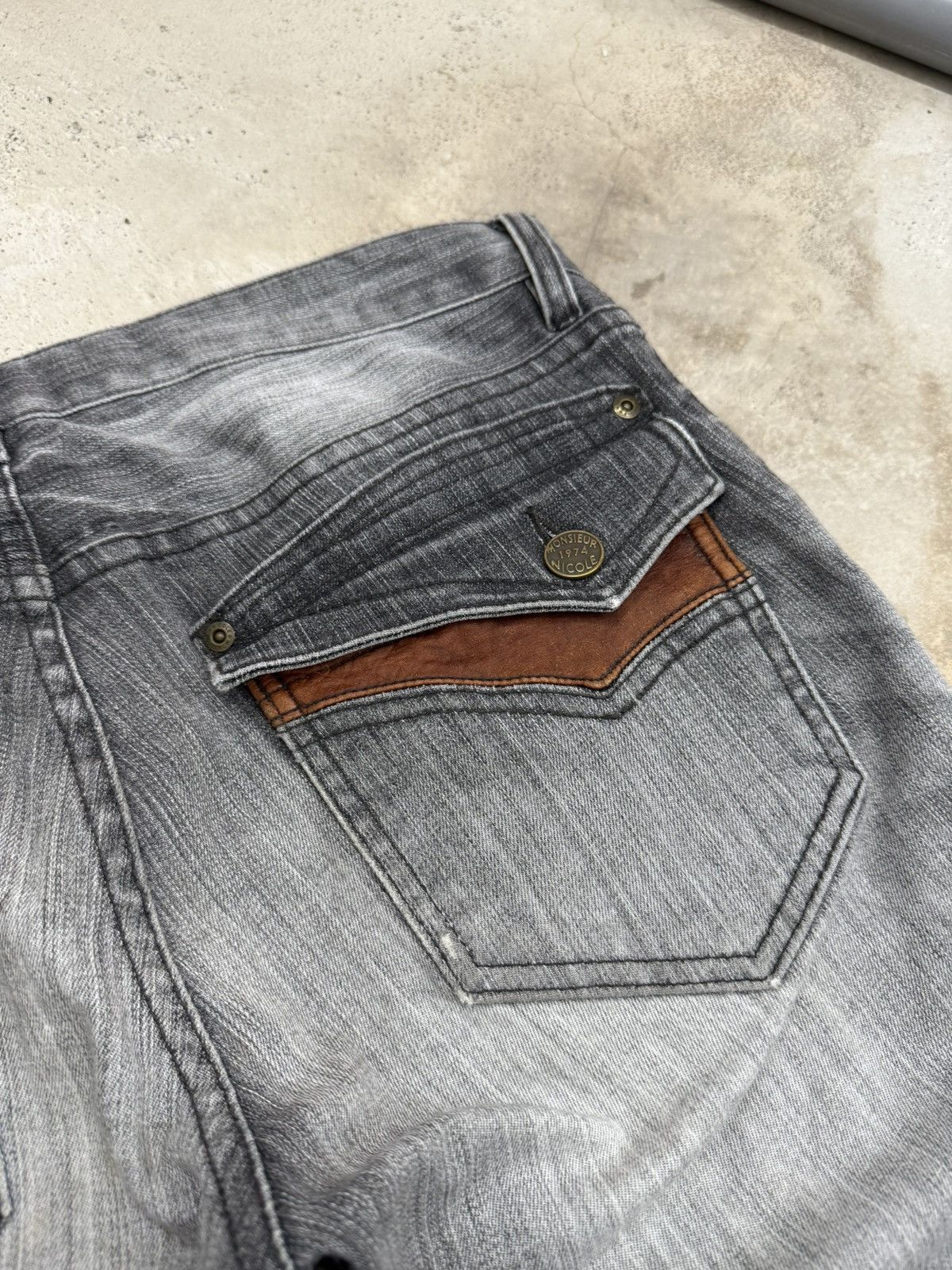 Nicole Club Monsieur Nicole 1974 Whisker Straight Leg Distressed Pants Size US 32 / EU 48 - 18 Thumbnail