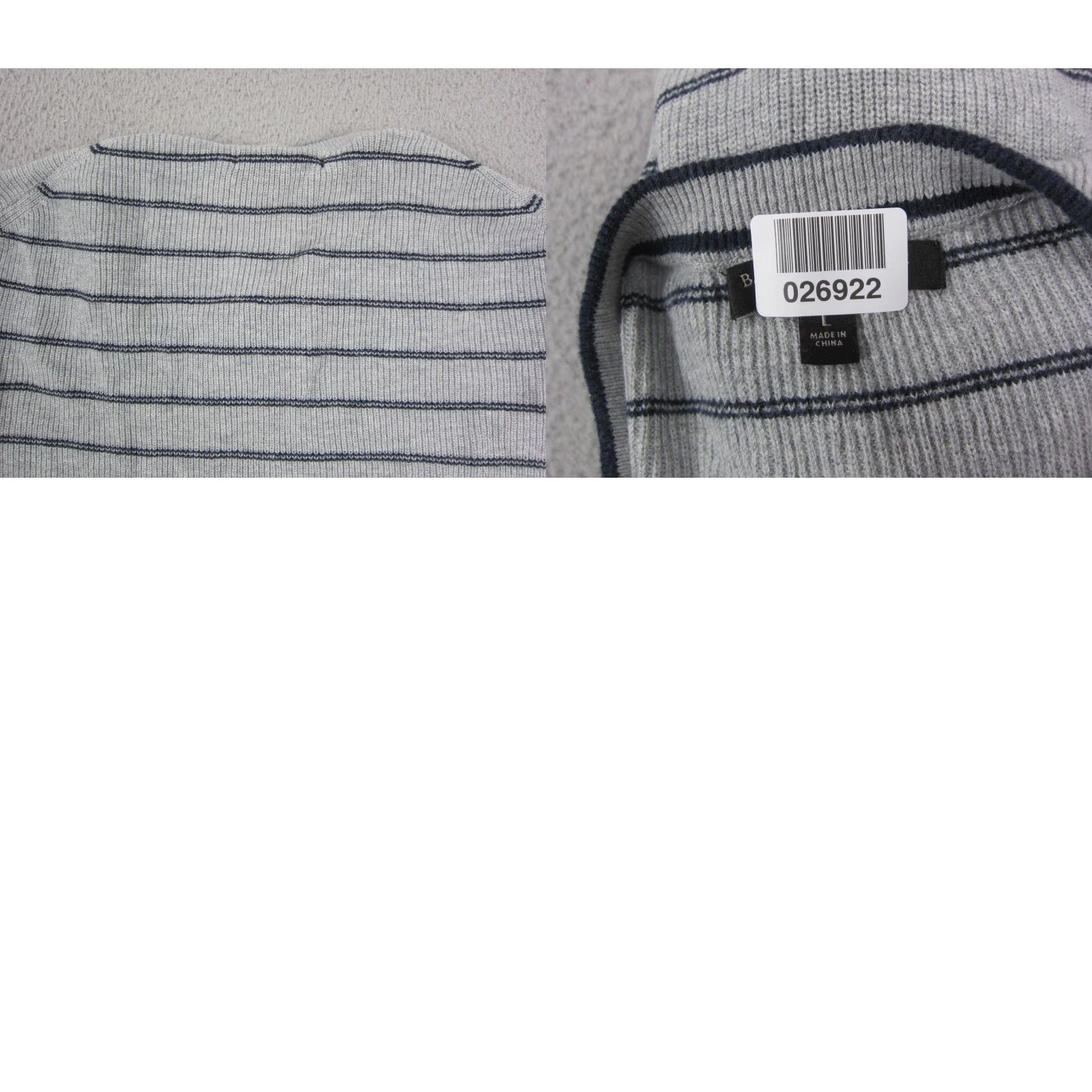 Banana Republic Banana Republic Sweater Shirt Womens Large Gray Blue Striped Wool Blend Knit Crewneck Pullover 90s City Classic Designer Size S / US 4 / IT 40 - 9 Thumbnail