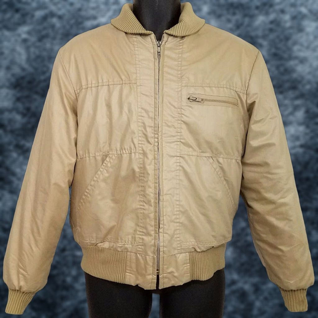 Vintage VINTAGE Vanderbilt Bomber Jacket Mens Size Small Beige 70s Quilted Lining Flight/Bomber Size US S / EU 44-46 / 1 - 1 Thumbnail