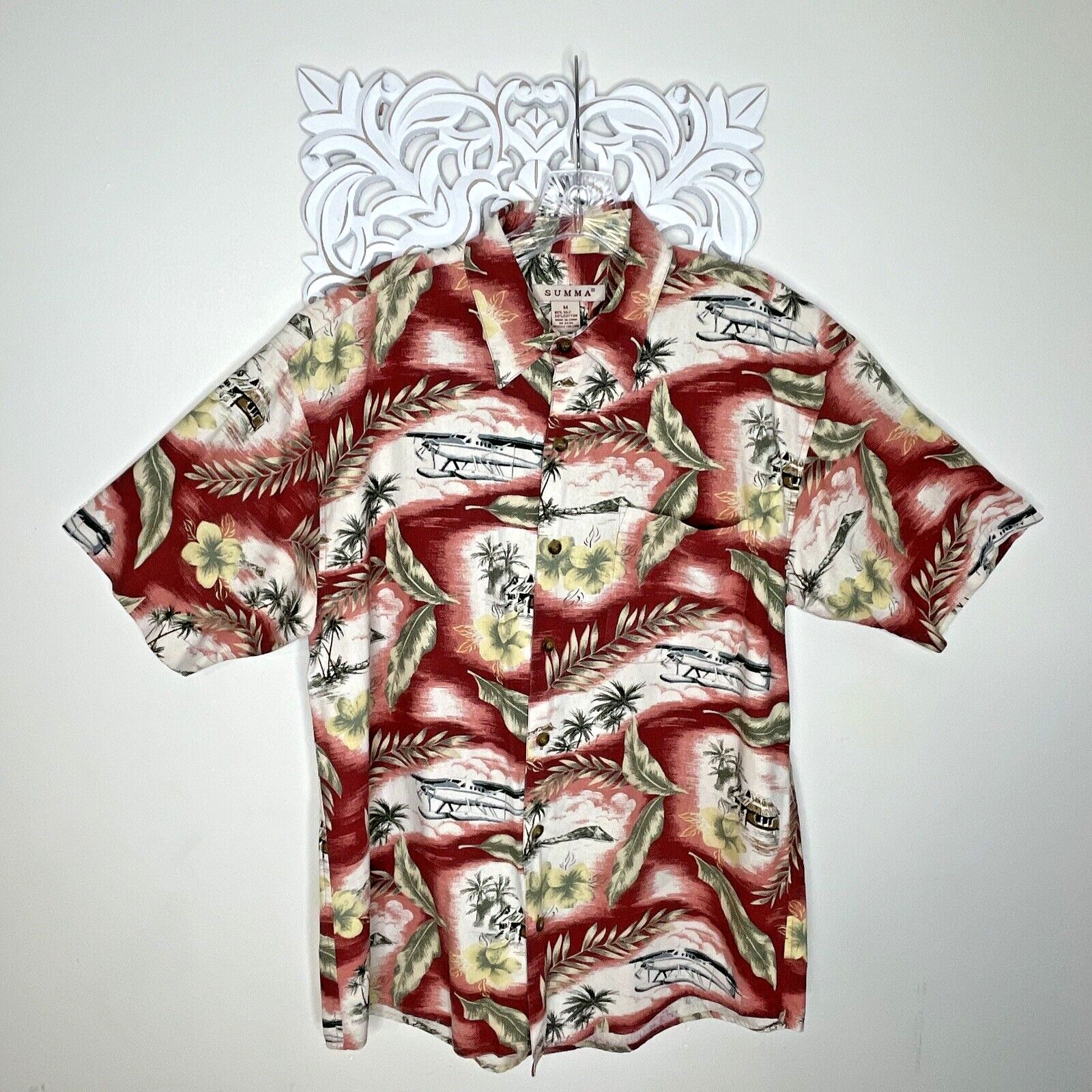 Other SUMMA Men's M Button Up Hawaiian Shirt Silk Cotton Blend Size US M / EU 48-50 / 2 - 1 Thumbnail
