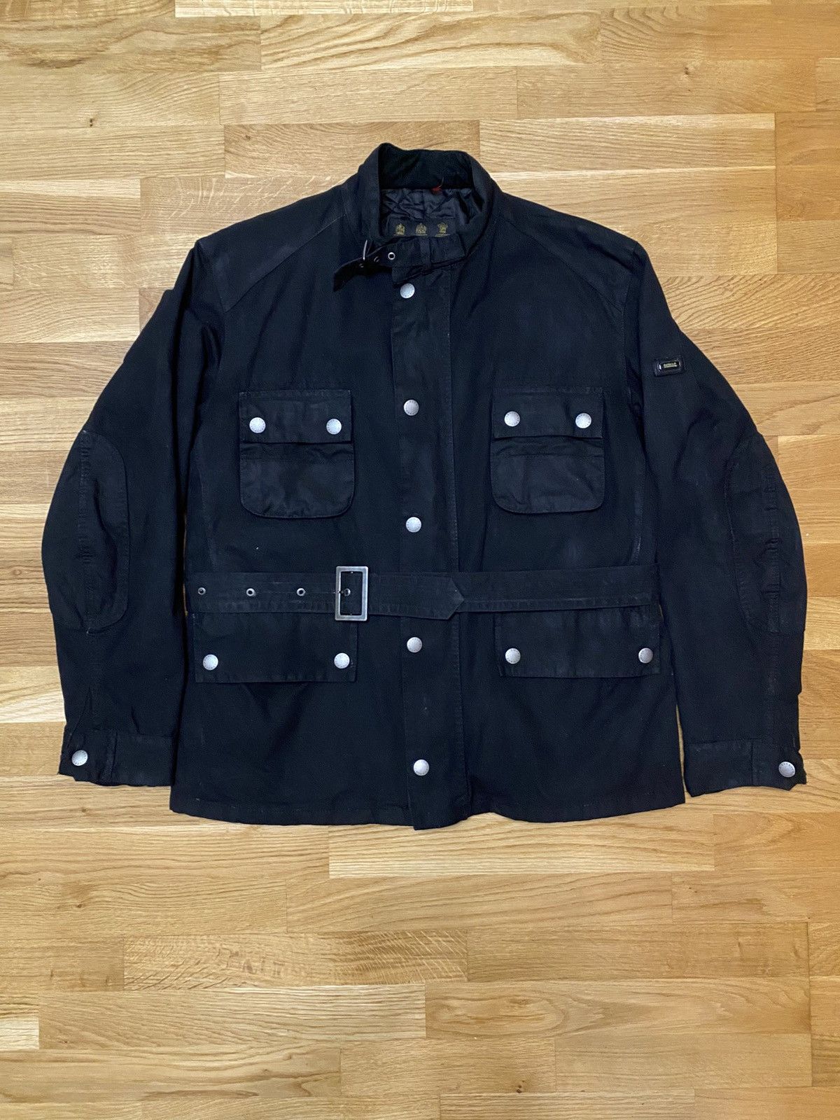 Barbour International Strathdee A7 Wax Jacket Belt Black XL