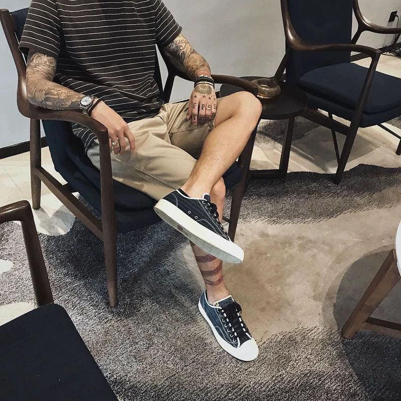 Visvim VISVIM SKAGWAY LO WABASH 15SS blue striped casual sneakers- Size US 11 / EU 44 - 8 Thumbnail