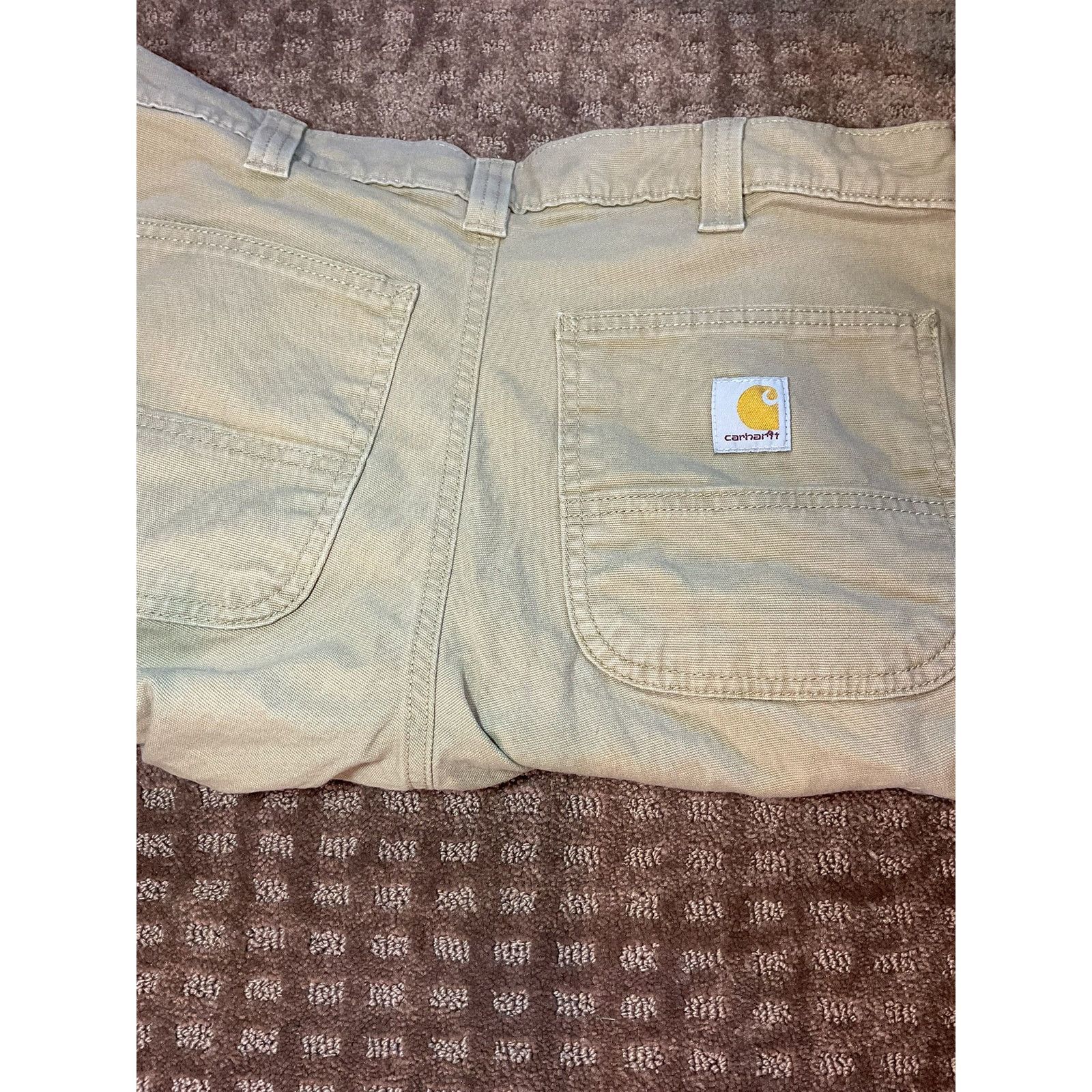 Carhartt 👖 Carhartt Men Relaxed Fit Khaki Cotton Canvas Pants 32x30 Size US 32 / EU 48 - 5 Thumbnail