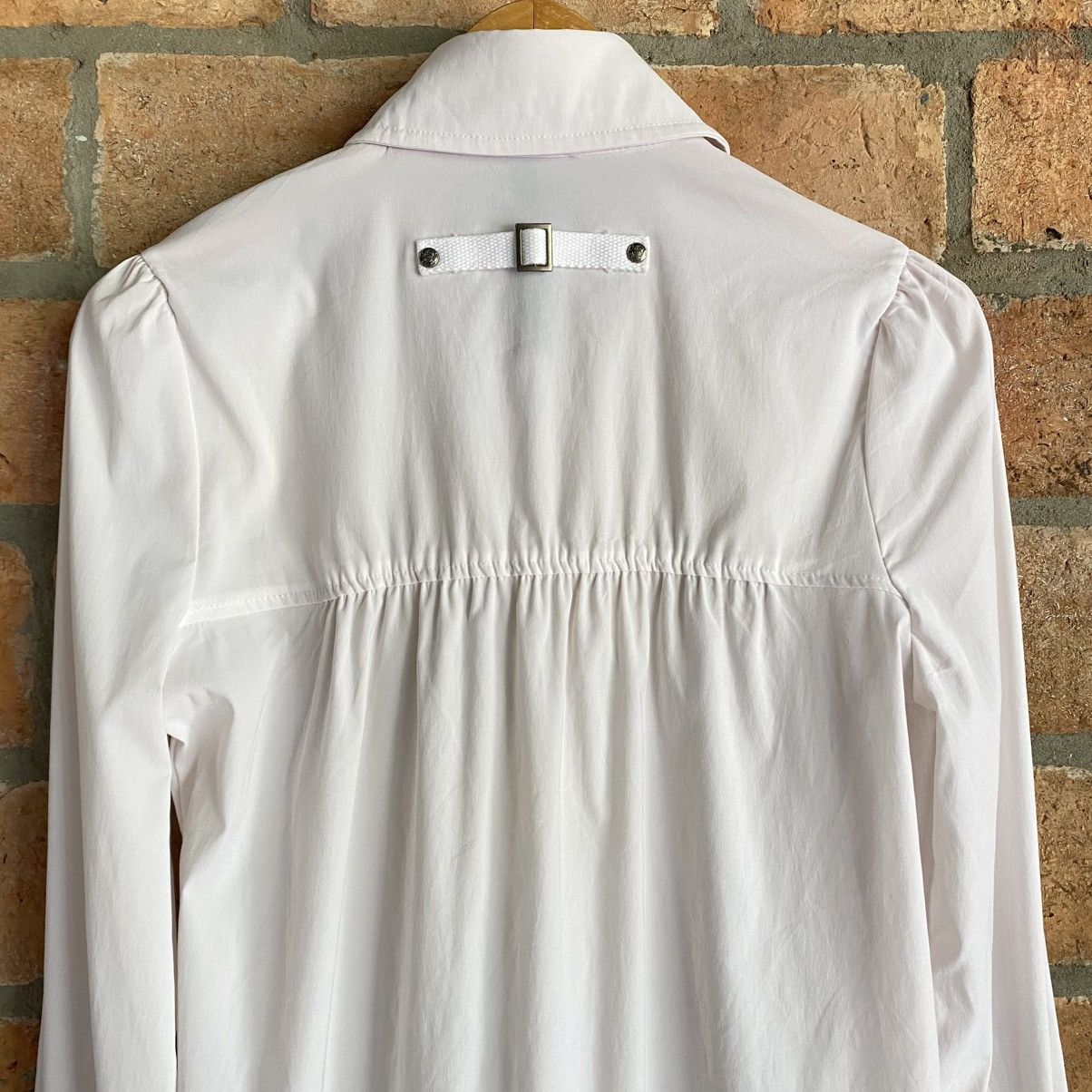 Japanese Brand Ozz Croce Y2K Punk White Embroidered Long Dress Shirt Size M / US 6-8 / IT 42-44 - 11 Thumbnail