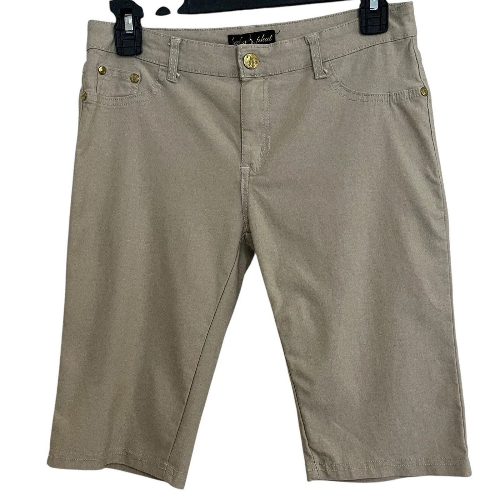 Vintage Baby Phat | Vintage Y2K Khaki Stretch Bermuda Shorts Size 29" - 2 Thumbnail
