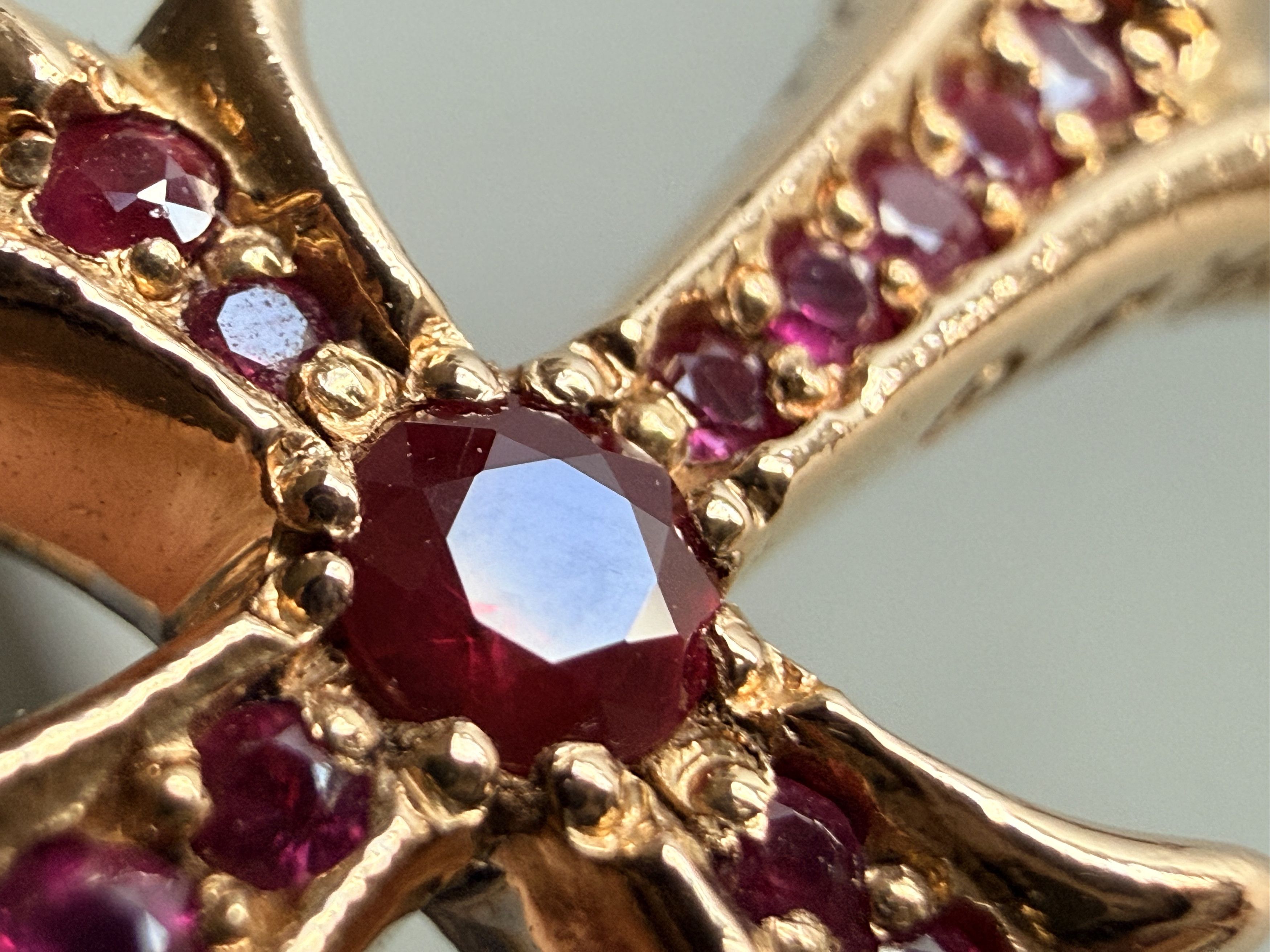 Chrome Hearts Chrome Hearts 22k Tiny Cross with Ruby Size ONE SIZE - 5 Thumbnail