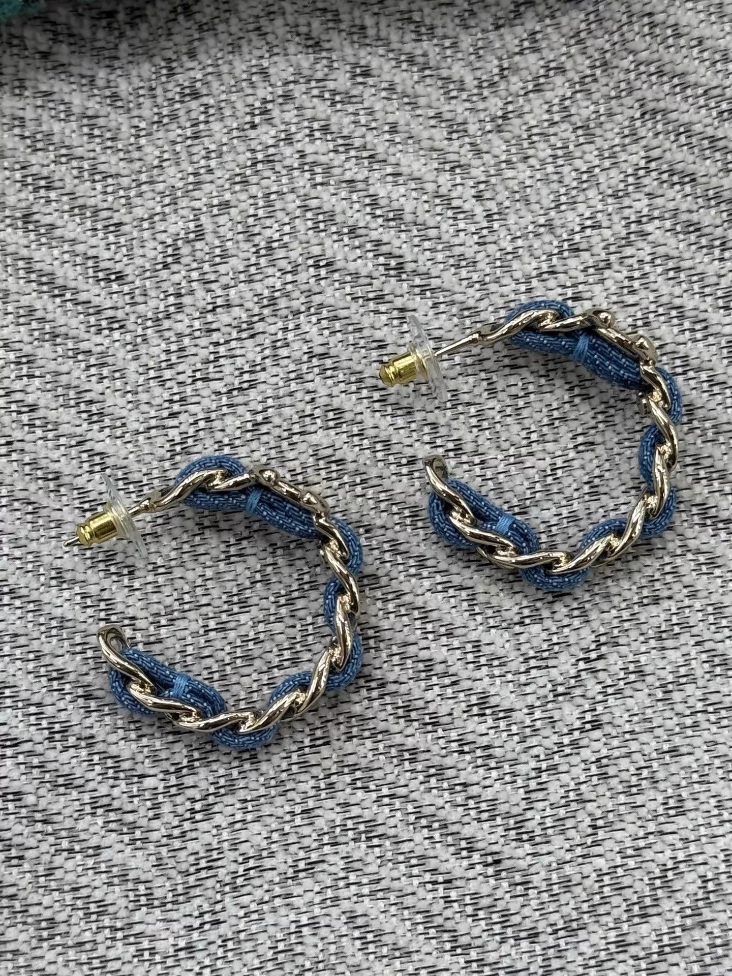 Chanel Chanel 25P Blue Denim Circle Earrings New with Box Size ONE SIZE - 5 Thumbnail