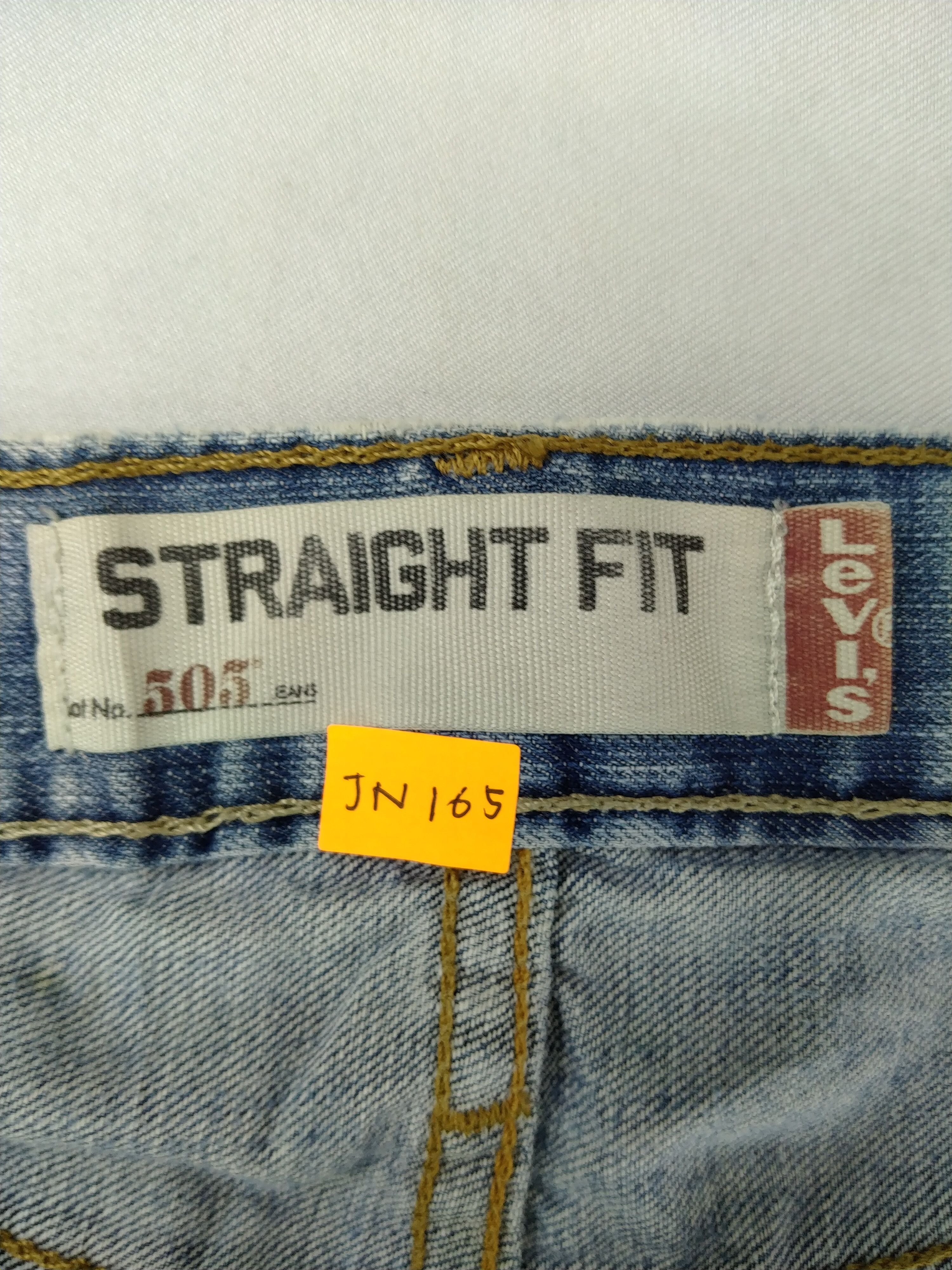 Japanese Brand Vintage Levi's 505 Straight Ripped Denim 35x30.5 JN165 Size US 35 - 11 Thumbnail
