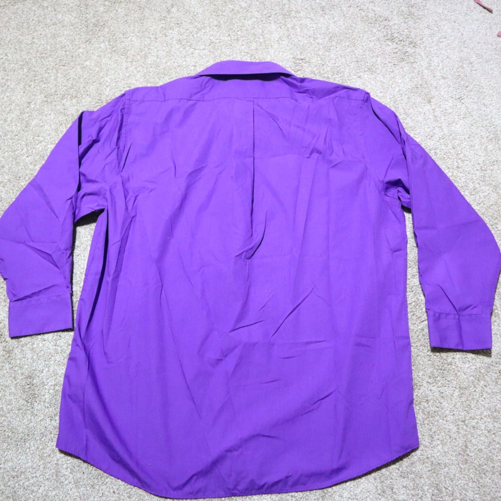 Alexander Julian Alexander Julian Colours Button Up Shirt Long Sleeve Mens XL 17 17.5 32/33 Purple Cotton Blend Solid Button-Down Shirt Men Size US M / EU 48-50 / 2 - 8 Thumbnail