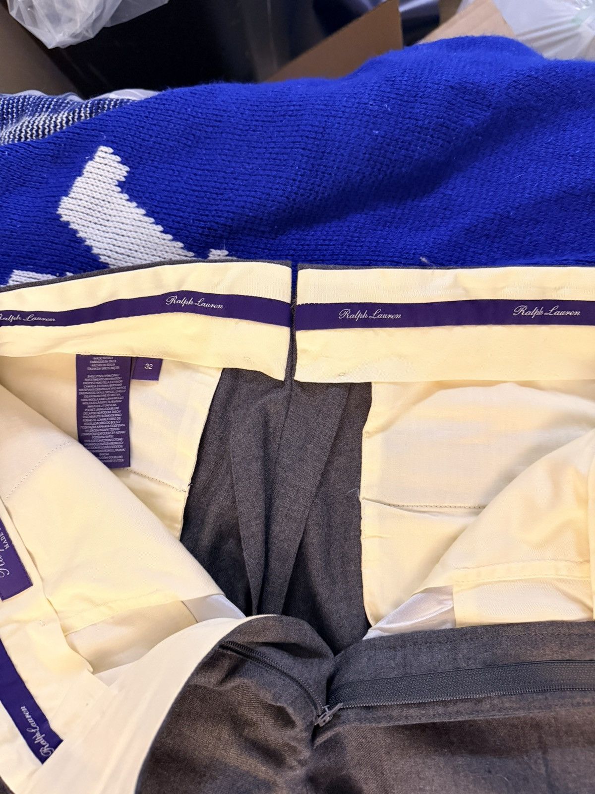 Ralph Lauren Purple Label Ralph Lauren Wool Flannel Trousers size 32R(48IT) Size 48R - 2 Thumbnail