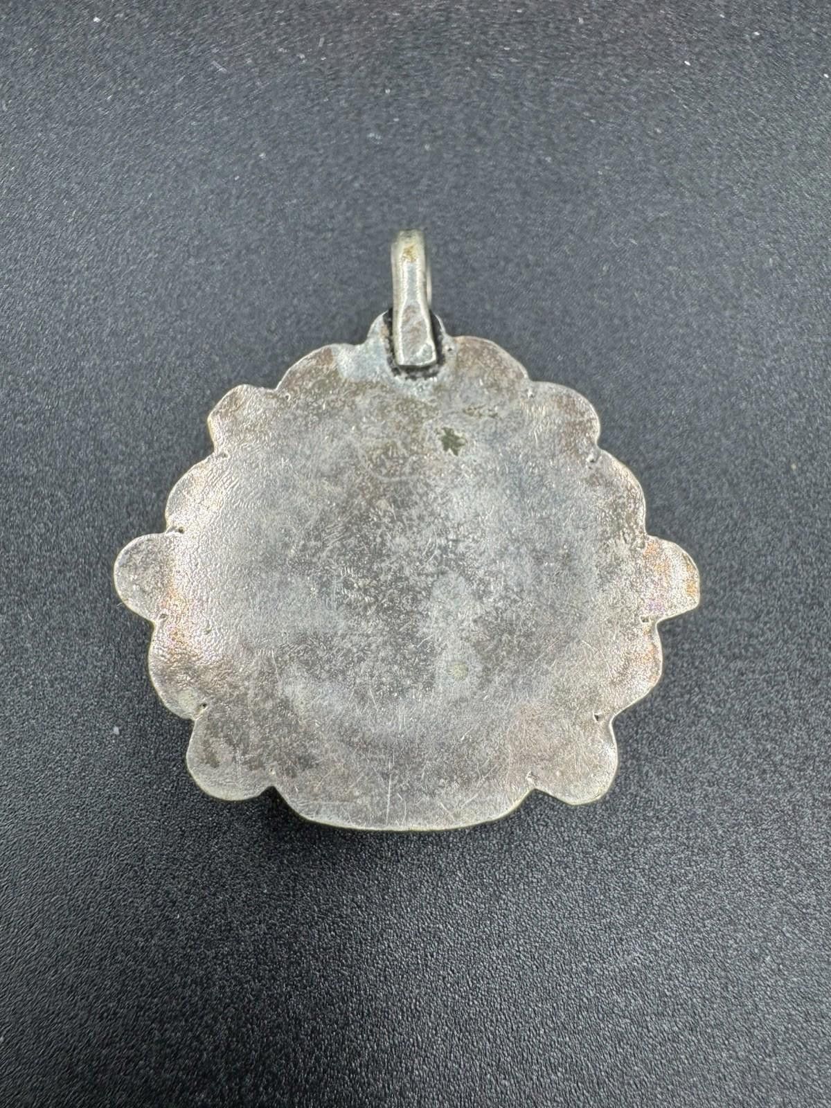The Unbranded Brand Vintage Navajo Turquoise Pendant Sterling Silver Spiderweb M Size ONE SIZE - 6 Thumbnail