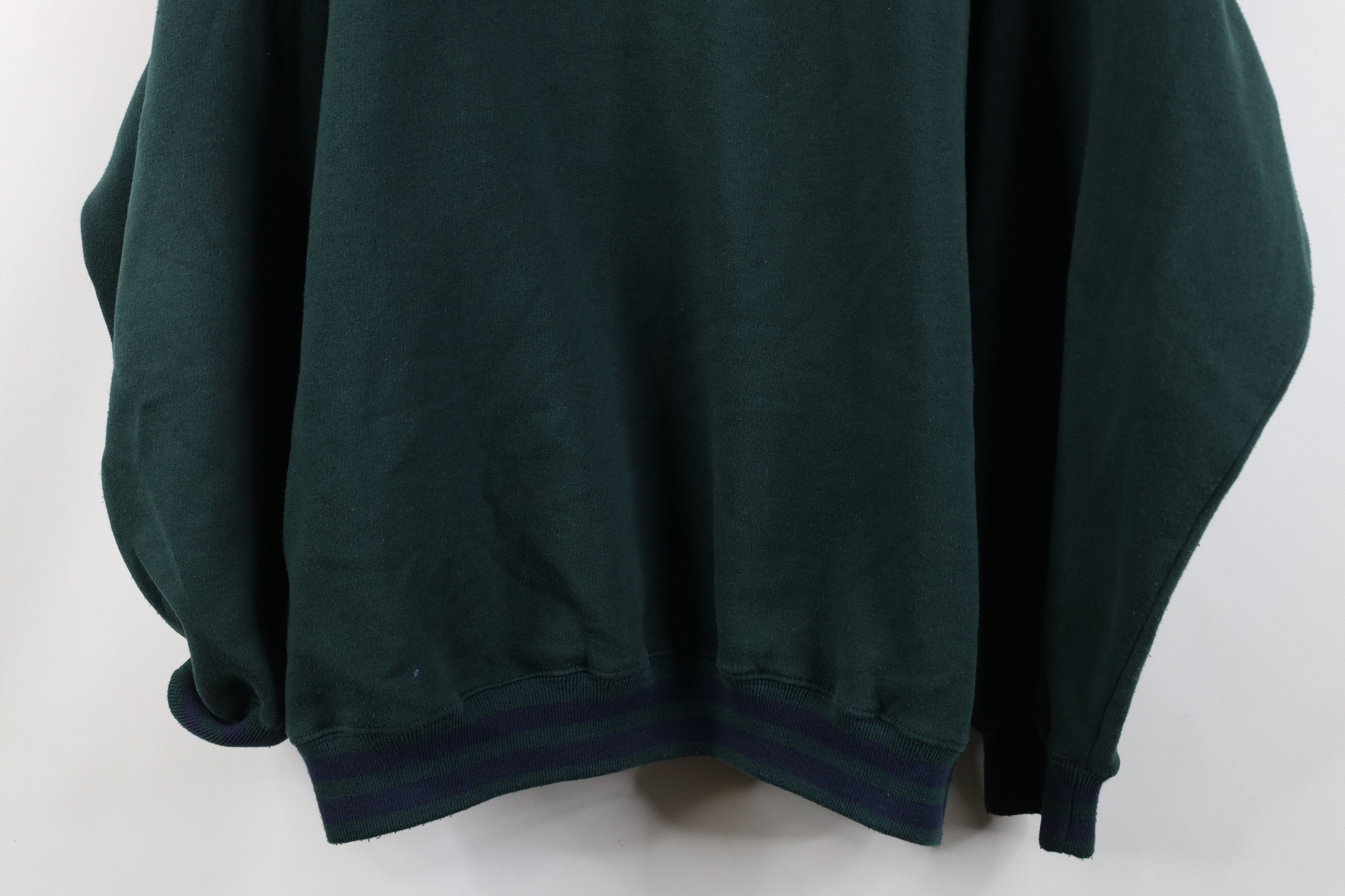Vintage Vintage 90s Streetwear Collared Pullover Sweatshirt Green Size US XL / EU 56 / 4 - 3 Thumbnail