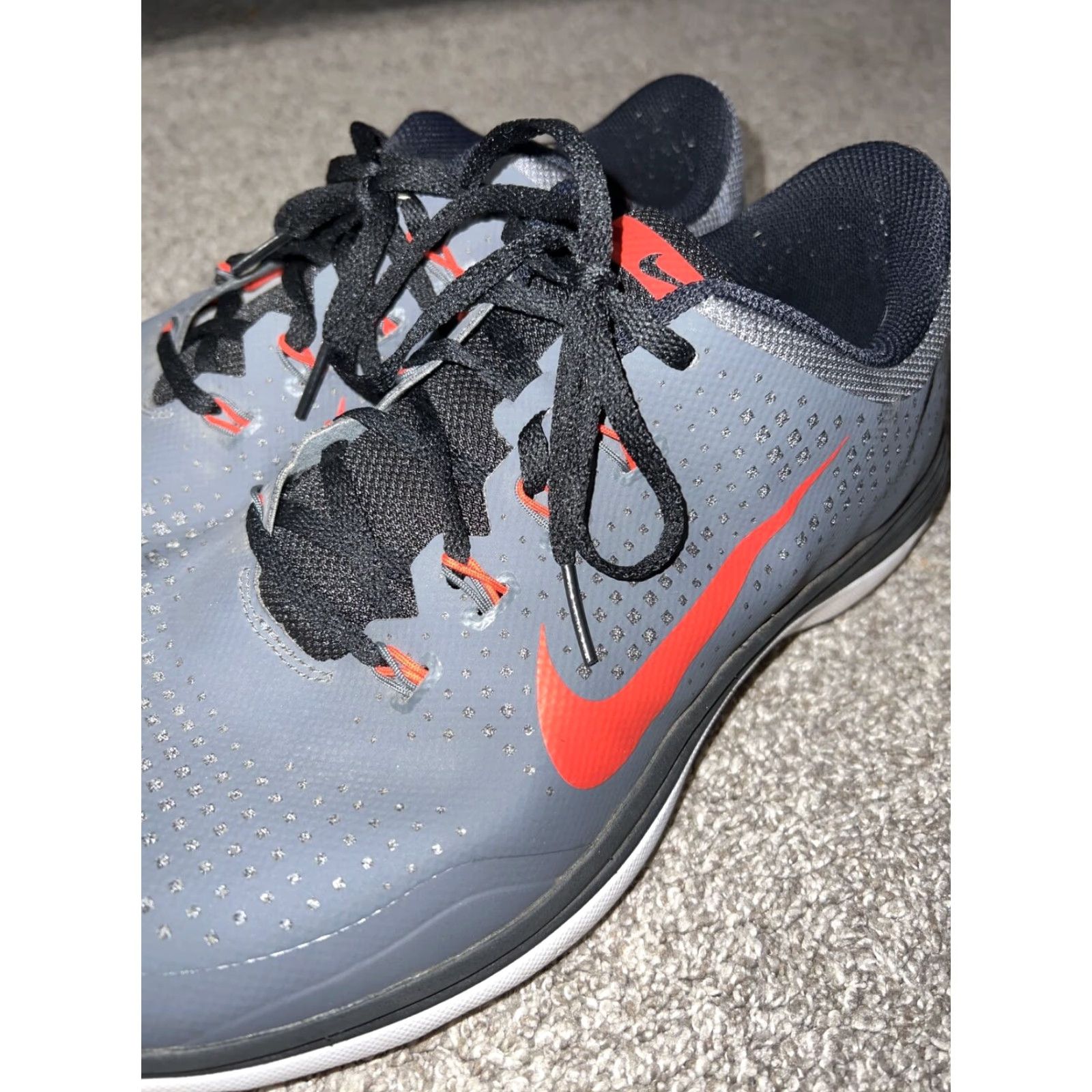 Nike Nike Lunarlon Cypress Golf Sneakers Mens Gray Red Size 11 Size US 11 / EU 44 - 3 Thumbnail