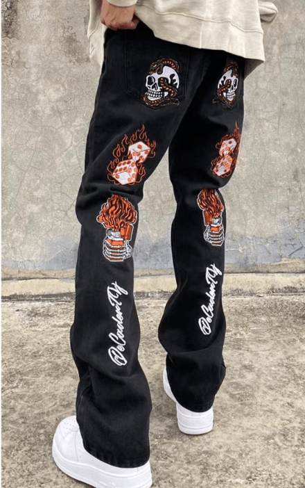 Japanese Brand × Jean High Street Hip-Hop Embroidered Stretch Bootcut Jeans Size US 32 / EU 48 - 2 Thumbnail
