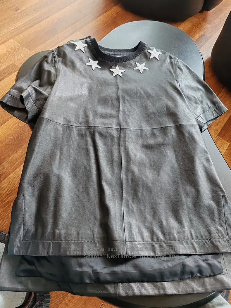 Givenchy Givenchy Grey Lamb Leather Short-Sleeve Shirt Size US S / EU 44-46 / 1 - 1 Thumbnail
