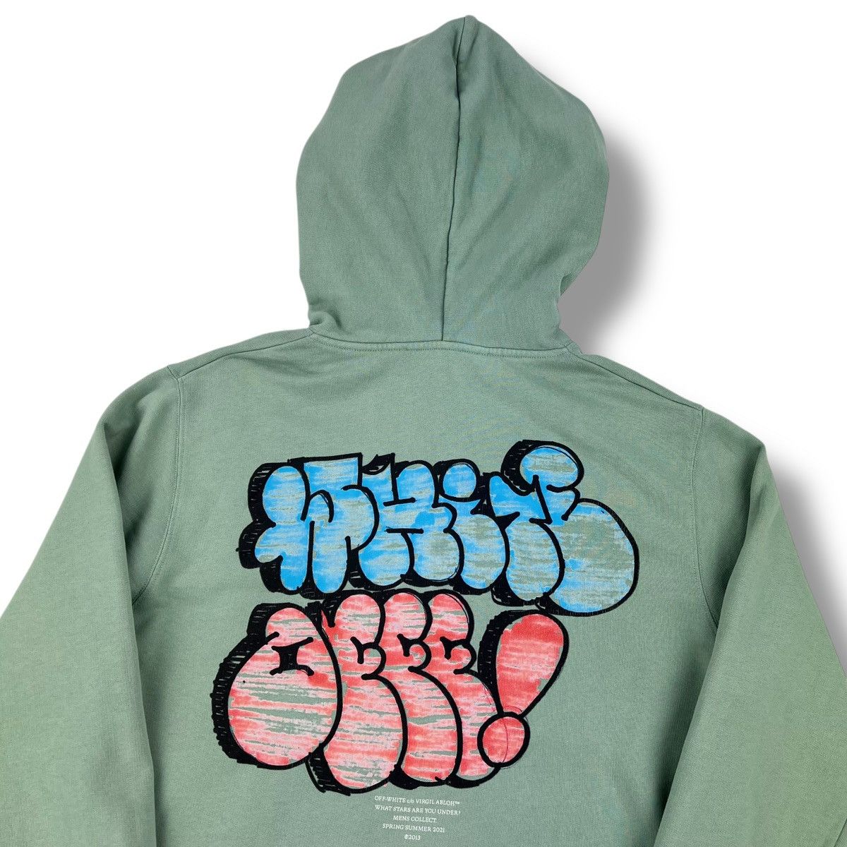 Off-White Off-White Graffiti Sage Green Hoodie Size US M / EU 48-50 / 2 - 1 Thumbnail