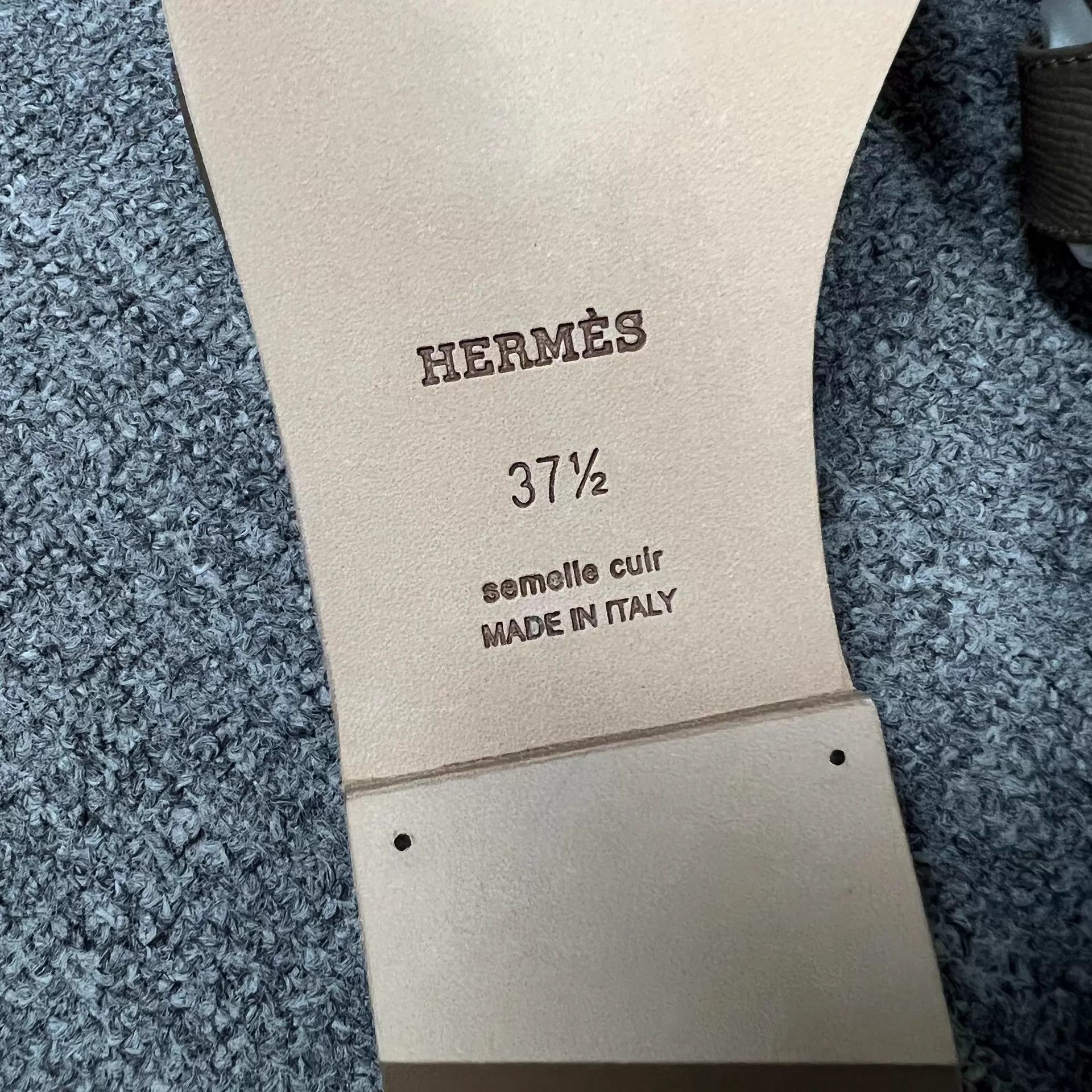 Hermes Hermes H Elephant Grey Slippers New w/ Box Dust Bag Size US 7 / IT 37 - 6 Thumbnail