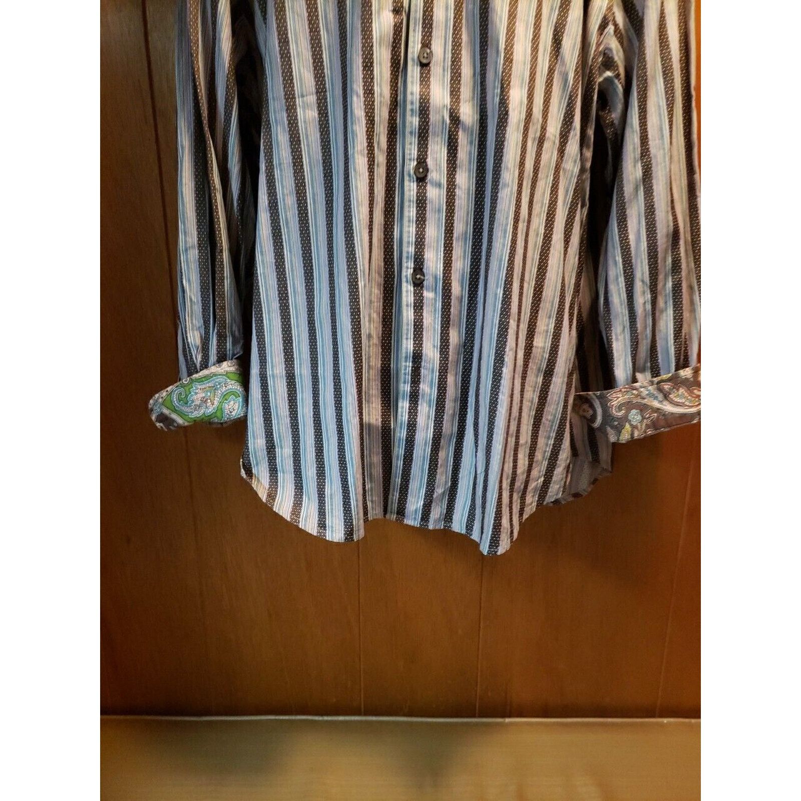 Robert Graham Robert Graham Men’s Shirt 3XL Stripe Dot Check Paisley Size US XXL / EU 58 / 5 - 2 Thumbnail