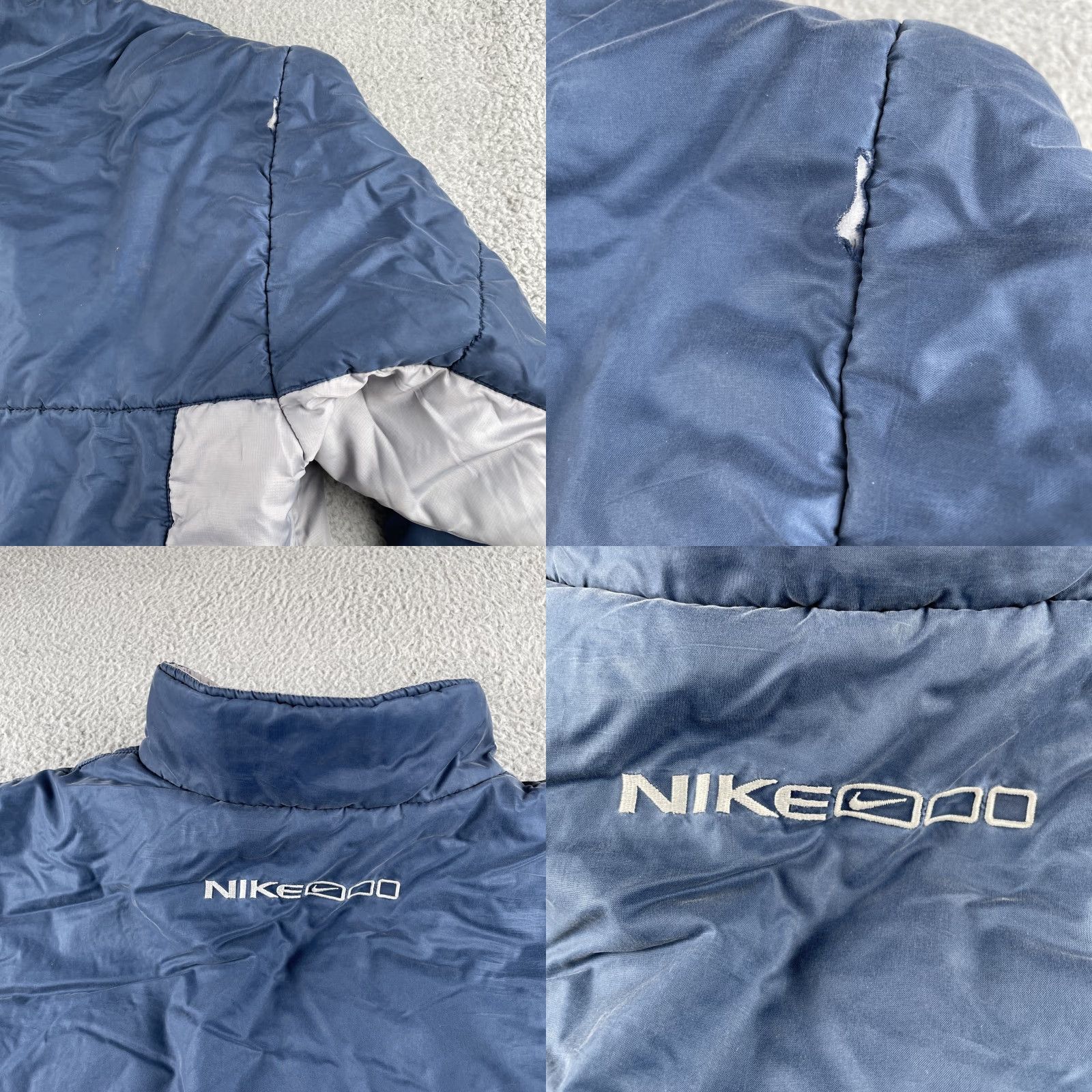 Nike VINTAGE Nike Puffer Jacket Men 2XL Gray Navy Distressed 90s Y2K Hip Hop City Sports Size US XXL / EU 58 / 5 - 9 Thumbnail