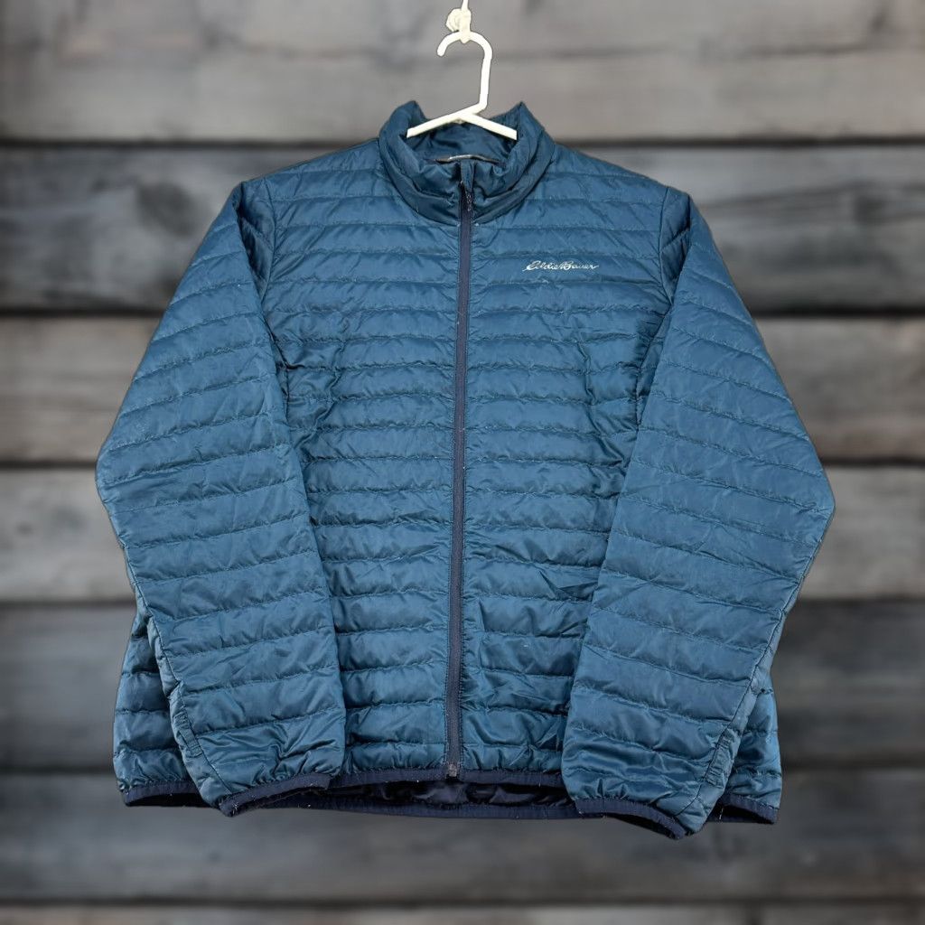 Eddie Bauer Eddie Bauer Jacket Womens L Blue Puffer Down Insulated Zip Nylon Softshell Logo Coat Size L / US 10 / IT 46 - 1 Thumbnail