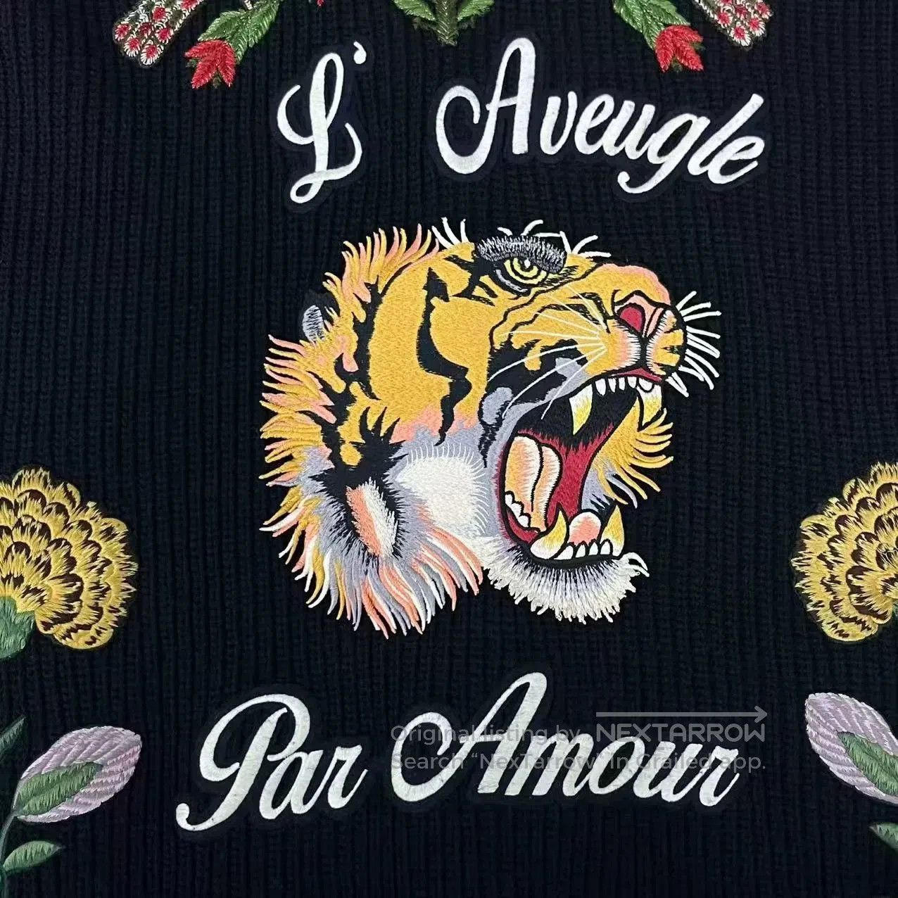 Gucci black floral embroidered long cardigan. Size S / US 4 / IT 40 - 5 Thumbnail