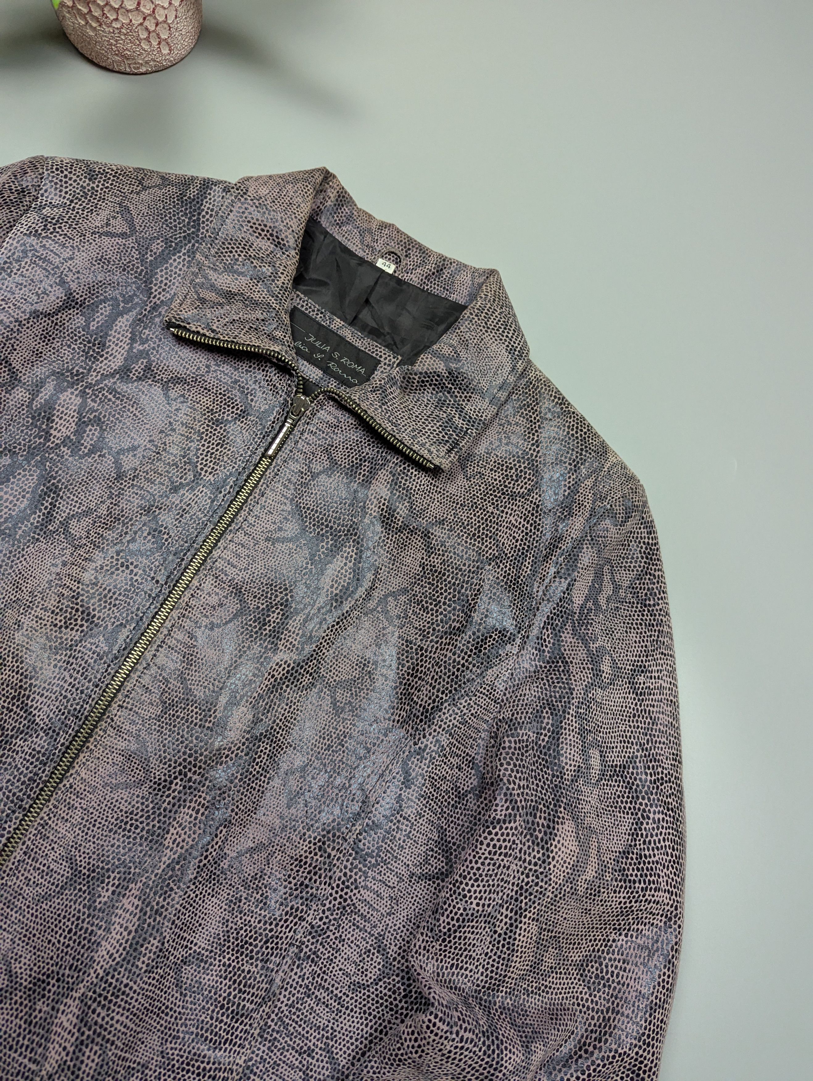 Genuine Leather Julia S Roma Vintage Snake Print Leather Jacket Women’s M/L Size L / US 10 / IT 46 - 5 Thumbnail