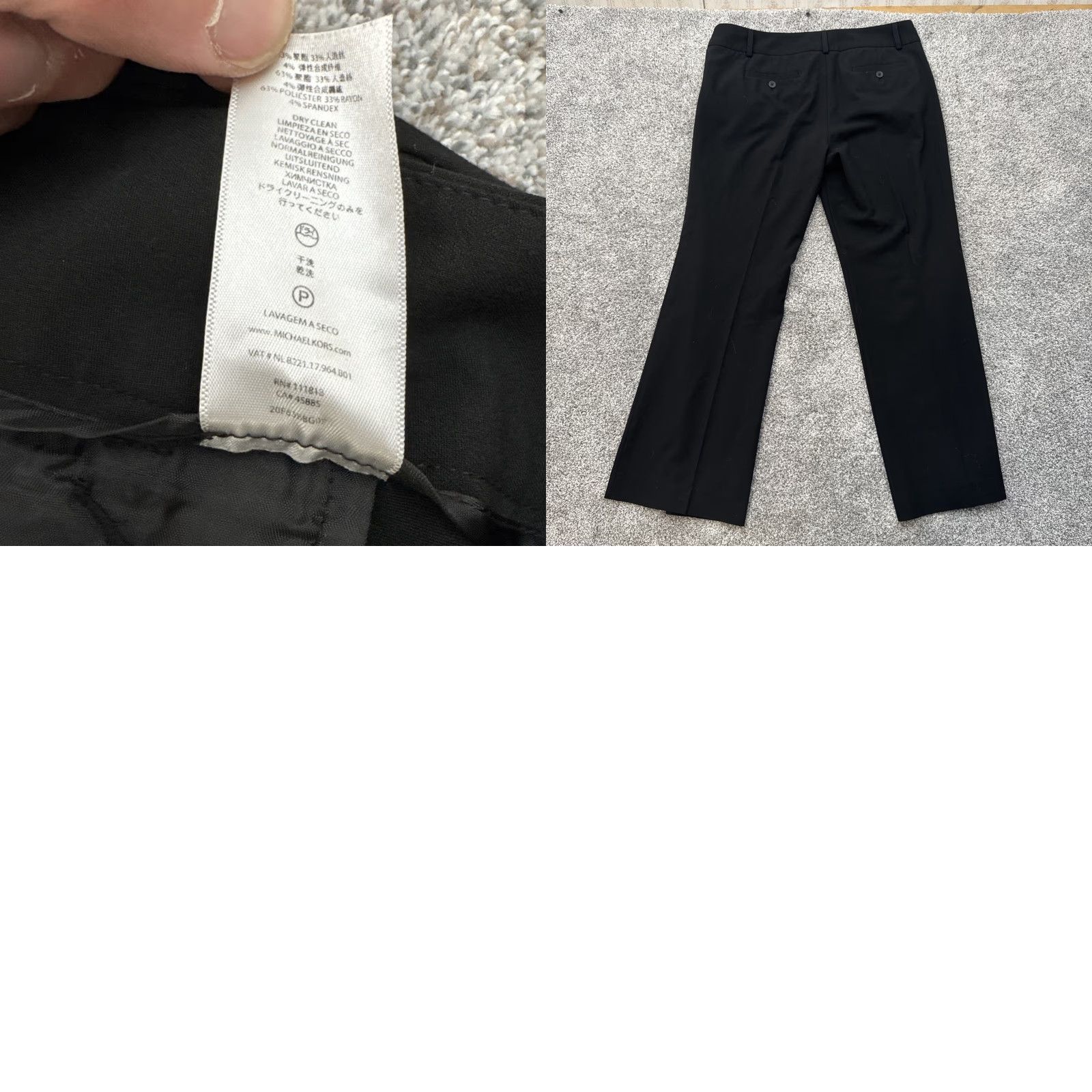 Michael Kors Michael Kors Gramercy Fit Dress Pants Women's 10 Black Polyester Rayon Spandex Dress Pants Career Office Casual Chic City Preppy Pockets Comfort Size 32" / US 10 / IT 46 - 9 Thumbnail