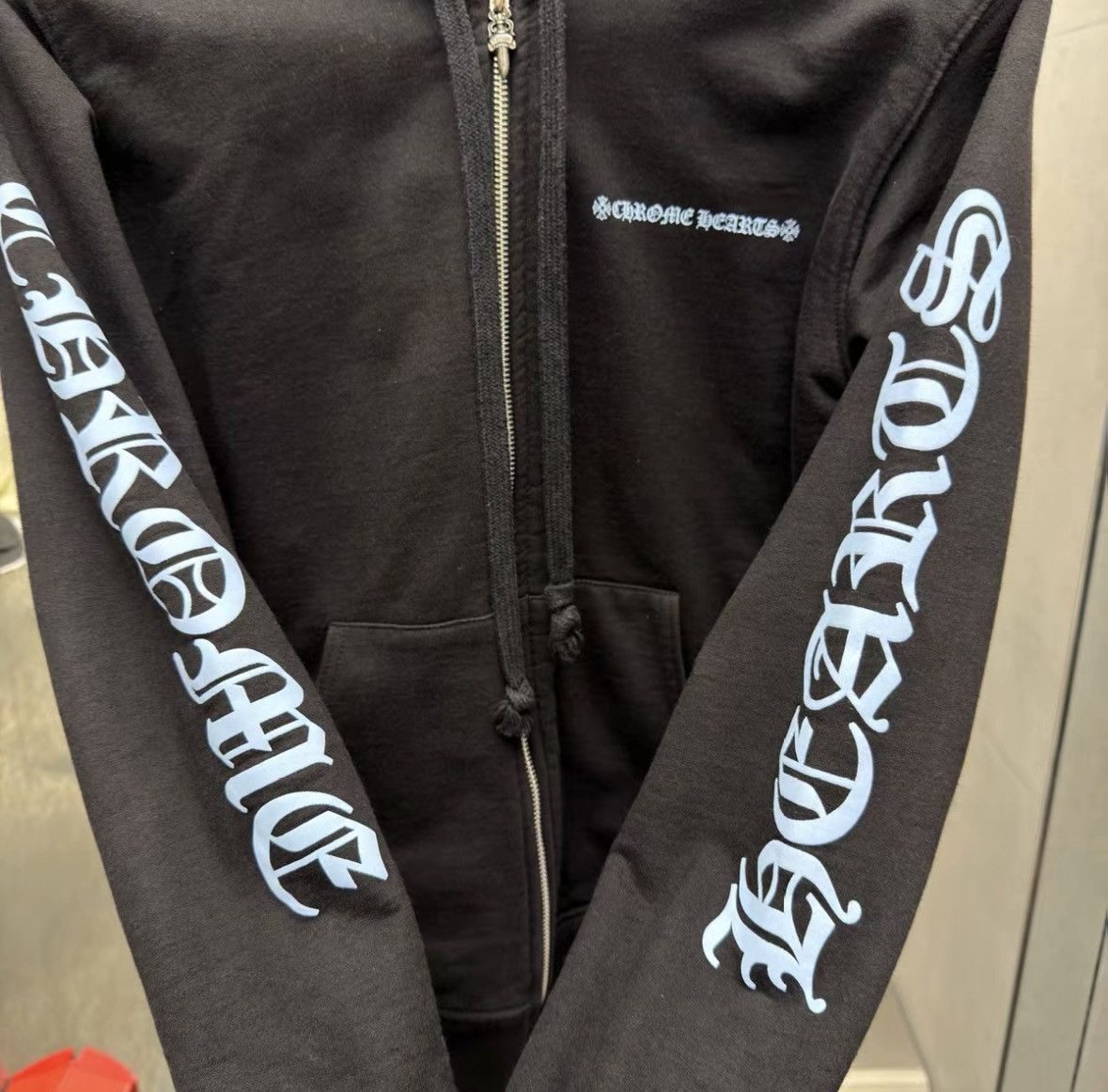 Chrome Hearts black chrome hearts zip hoodie with blue print. Size US S / EU 44-46 / 1 - 4 Thumbnail