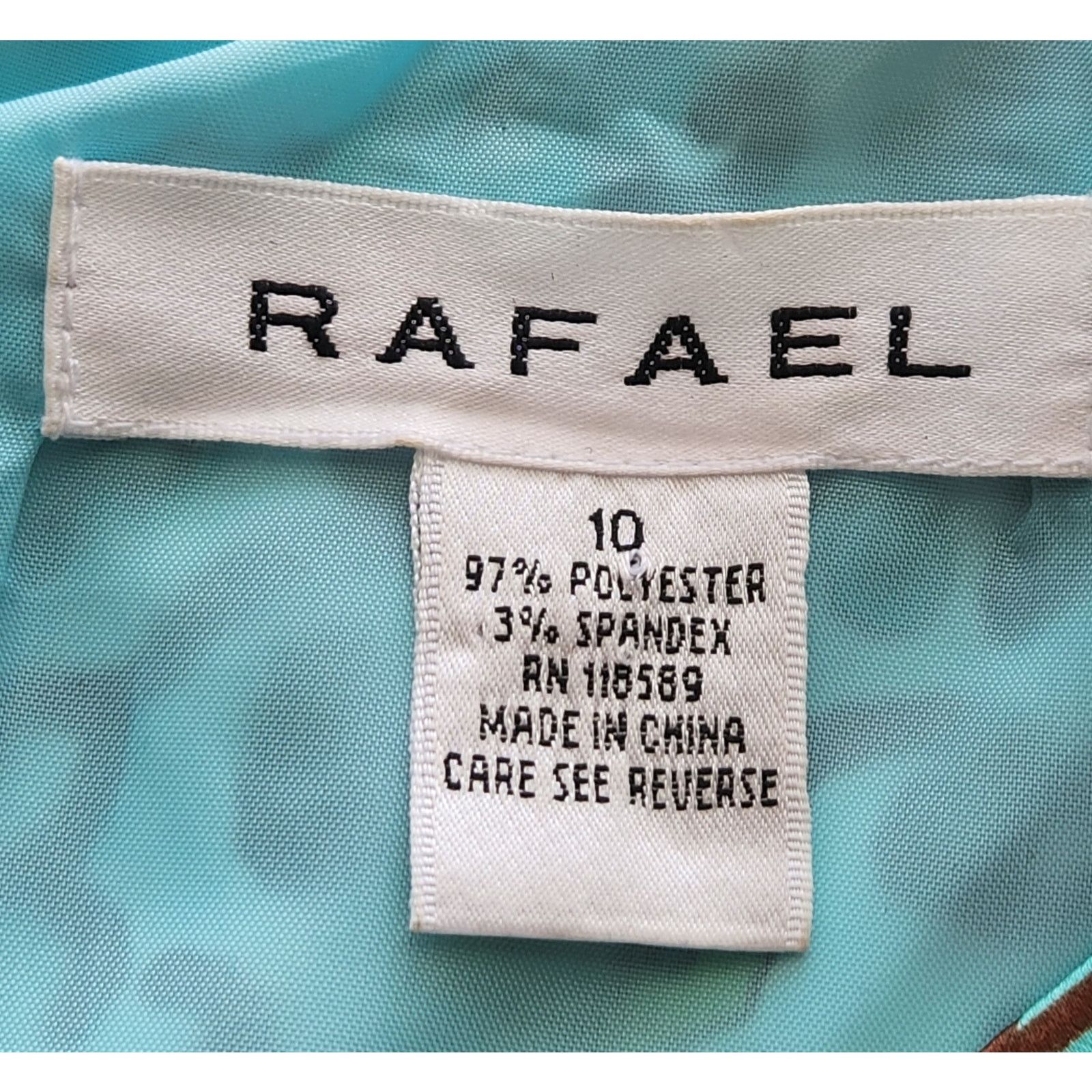Other Rafael Teal Brown Floral Print Sleeveless Sheath Dress 10 Size L / US 10 / IT 46 - 4 Thumbnail