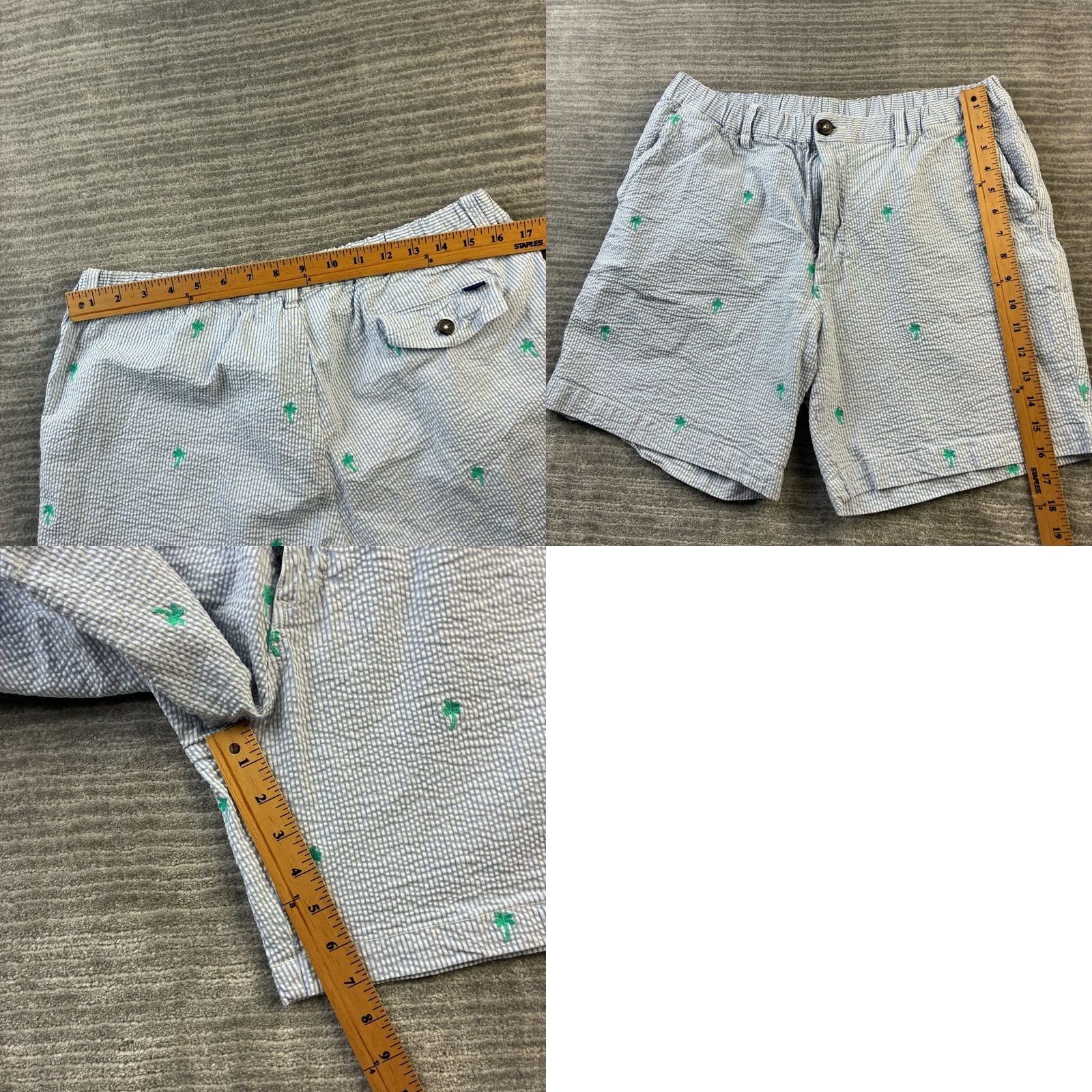 Chubbies Chubbies Everywhere Shorts XL Blue 7” Seersucker All Over Print Chino Casual Mens Bags Pockets Drawstring Elastic Waist 7 In Inseam Size US 36 / EU 52 - 8 Thumbnail