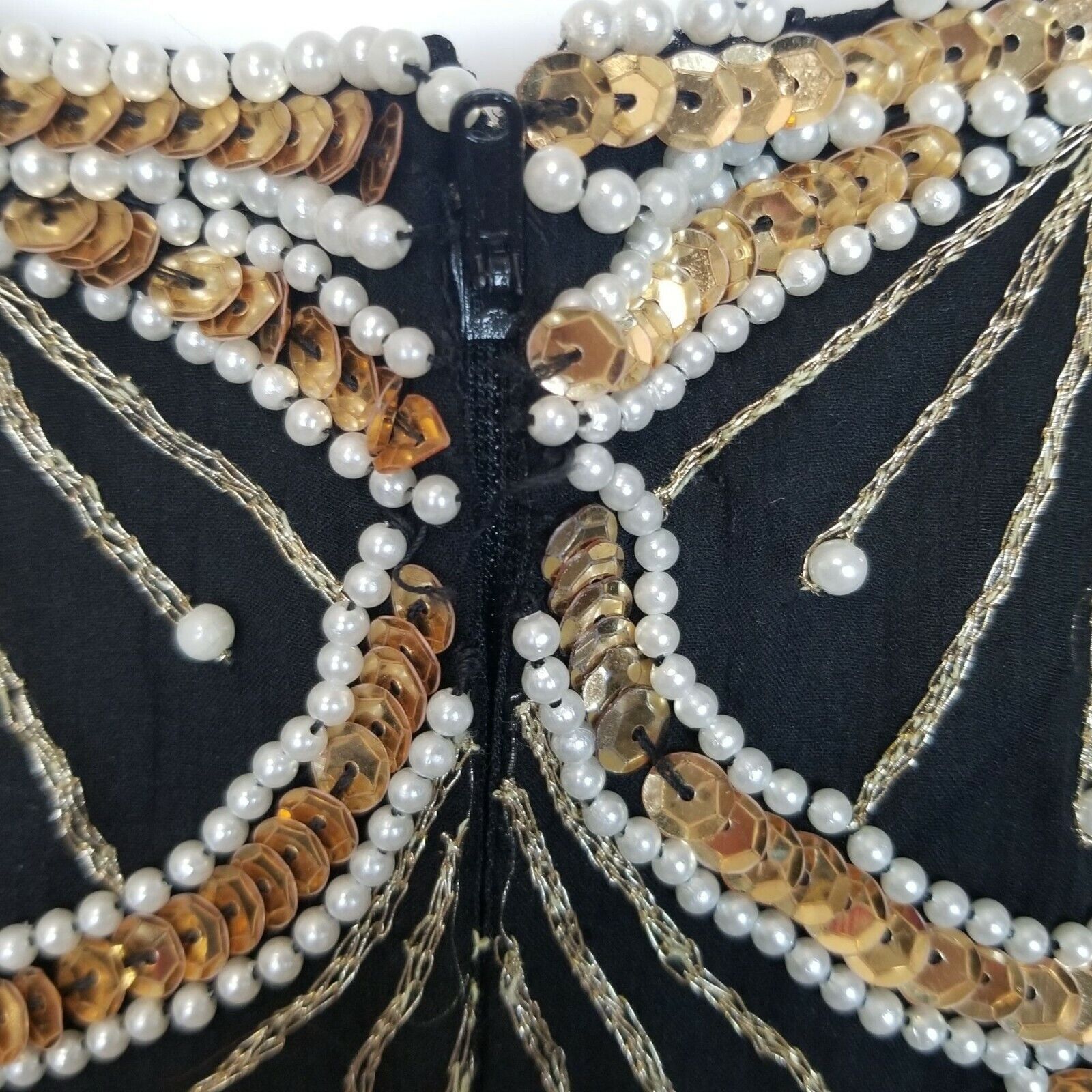 Vintage Laurence Kazar 80s Sequin Beaded SIlk Blouse Pearl Sz M Glam Size M / US 6-8 / IT 42-44 - 9 Thumbnail