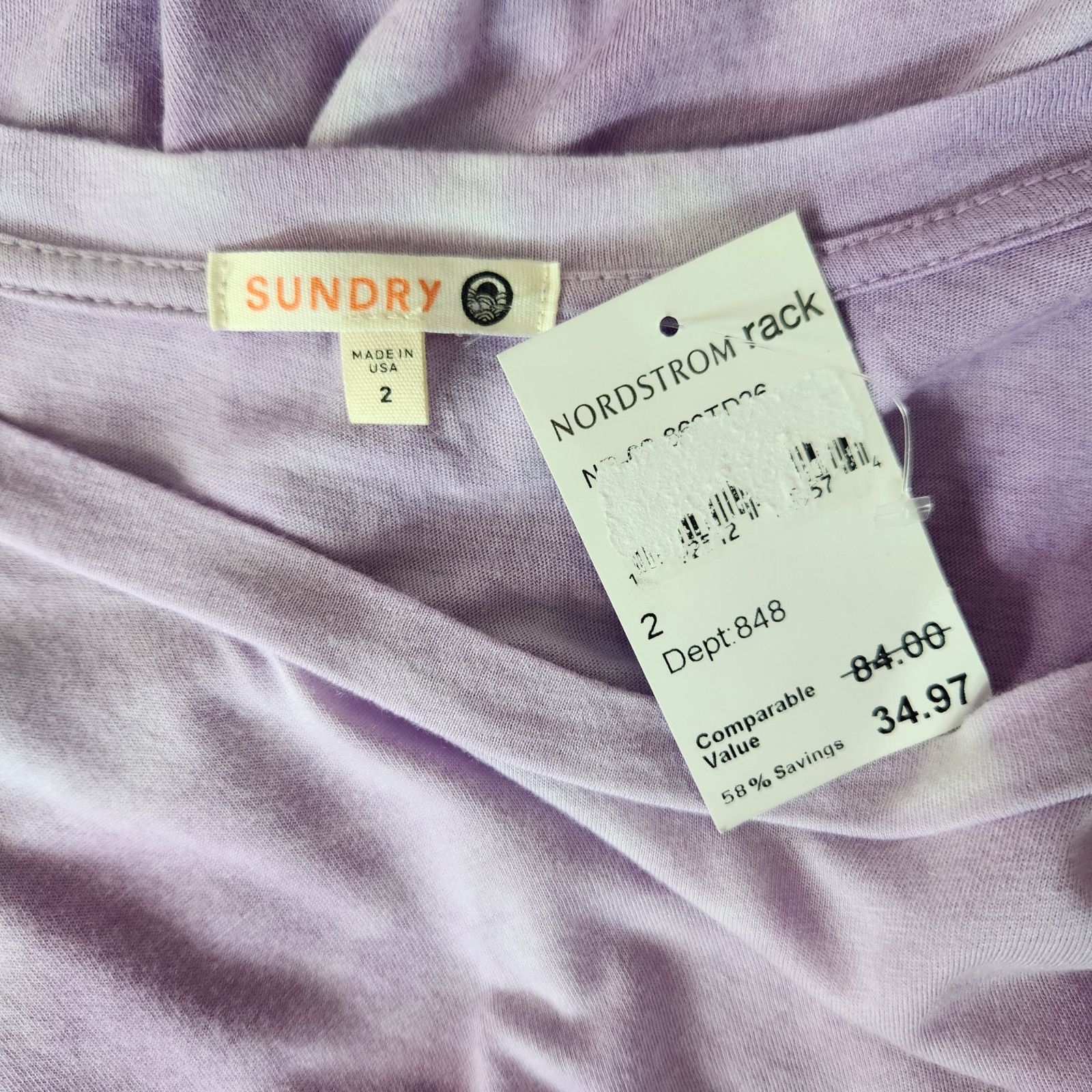 Sundry Sundry Lilac Purple White Round Neckline Shirt Size 2 NWT Size XS / US 0-2 / IT 36-38 - 11 Thumbnail