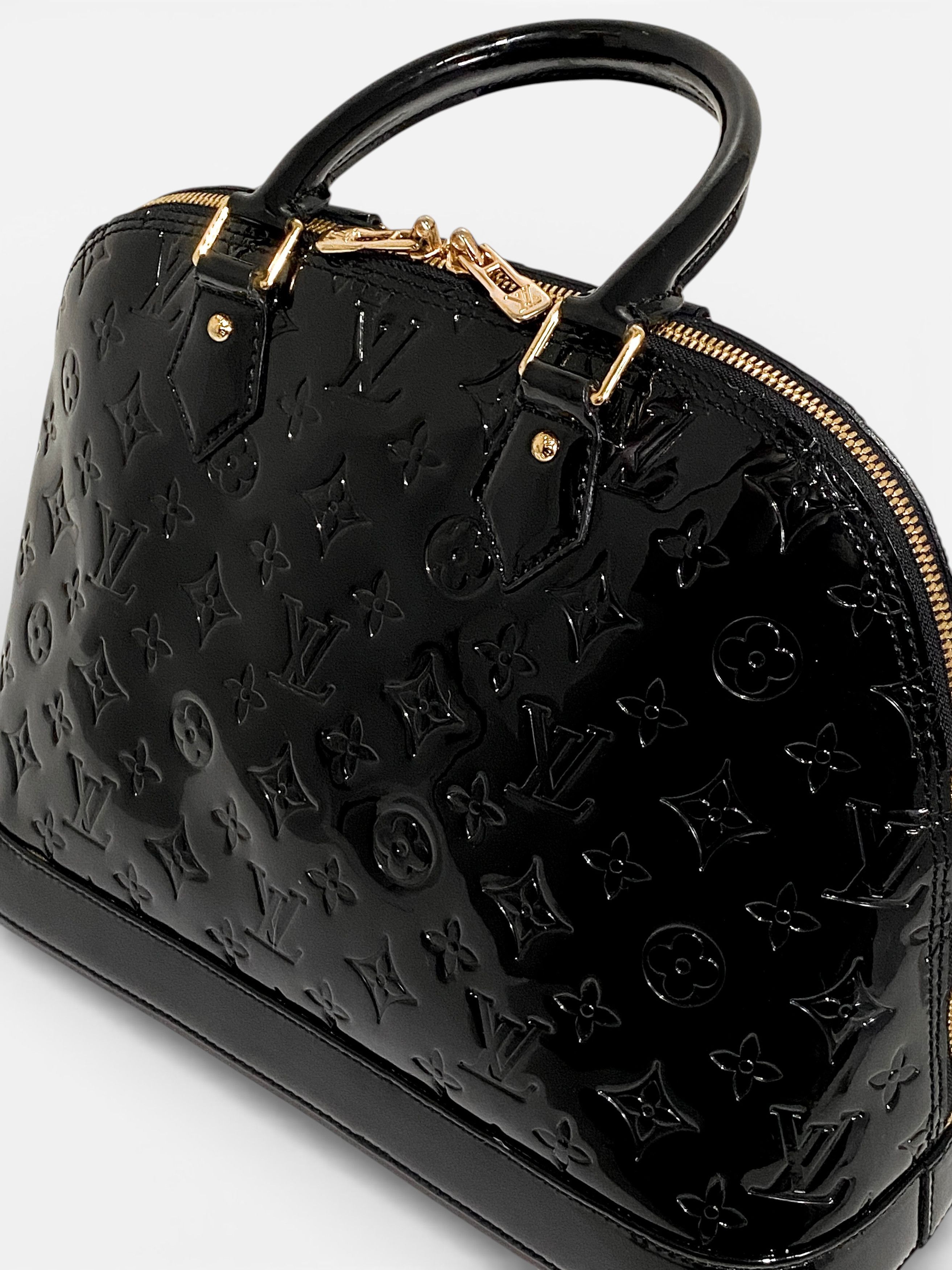 Louis Vuitton Louis Vuitton LV Alma Monogram Logo Black Leather Handbag Size ONE SIZE - 9 Thumbnail