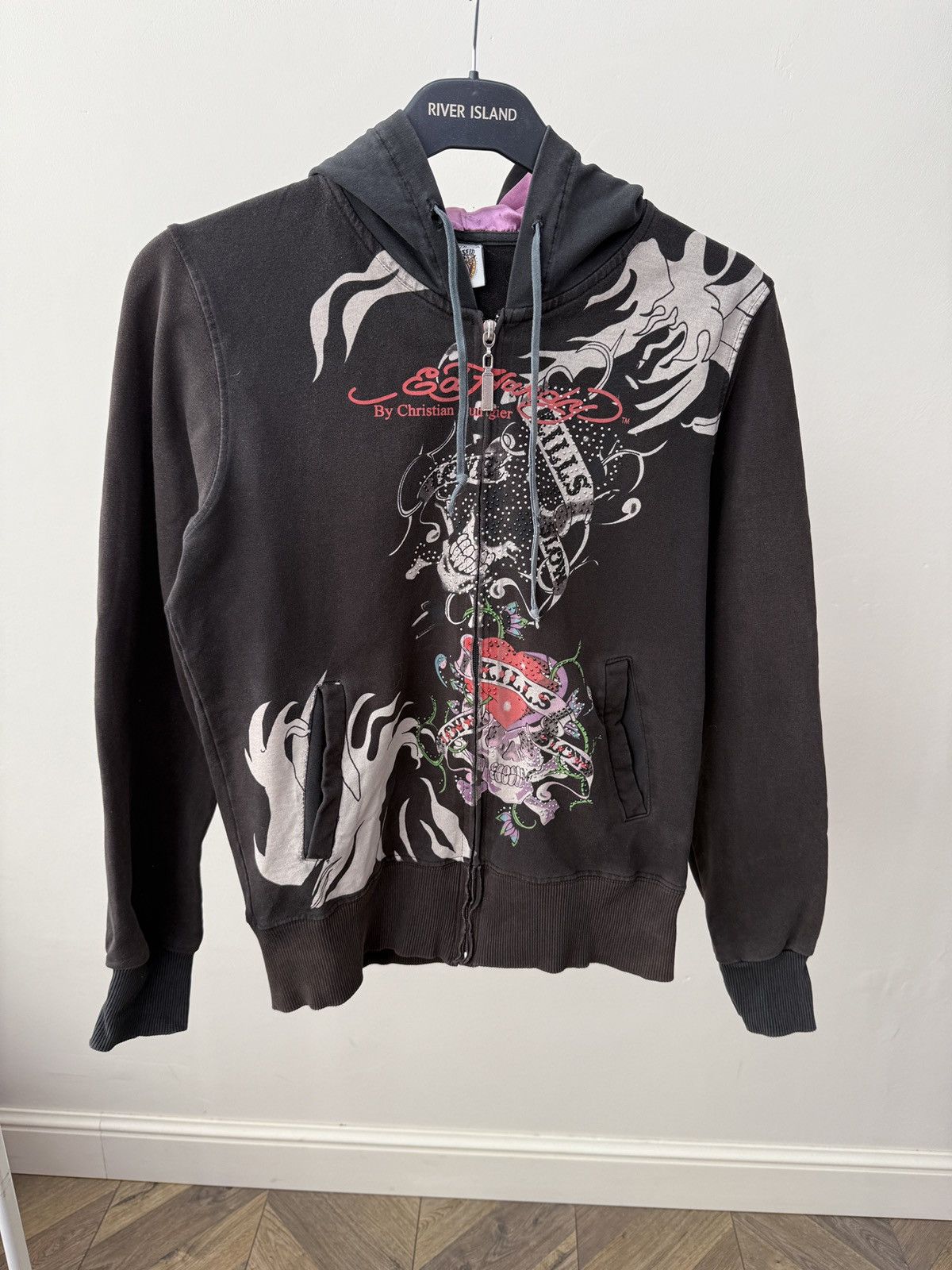 Ed Hardy Vintage Ed Hardy by Christian Audigier Women’s Zip Hoodie Size M / US 6-8 / IT 42-44 - 1 Thumbnail