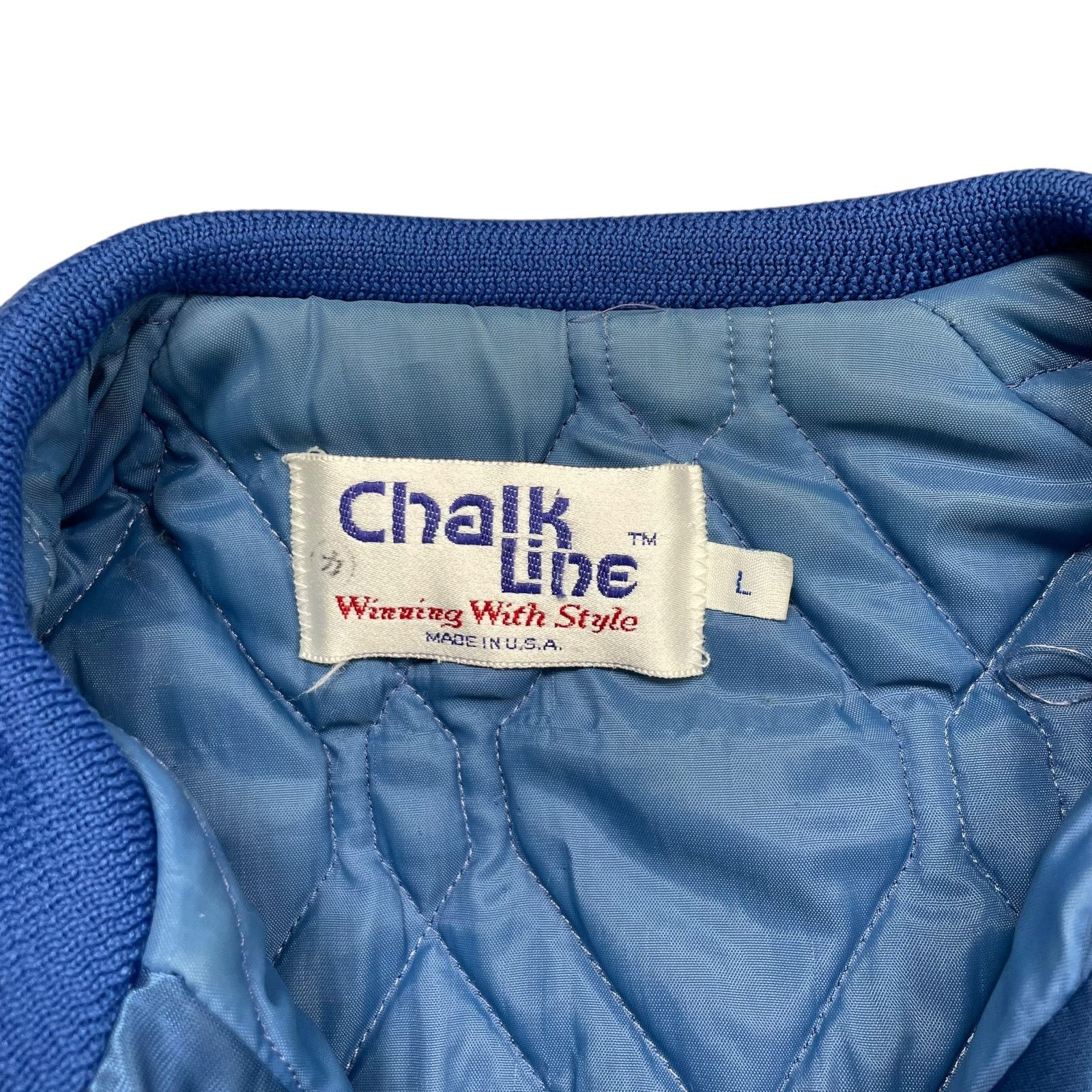 MLB VTG 90s LOS ANGELES DODGERS CHALK LINE SATIN BOMBER JACKET Size US L / EU 52-54 / 3 - 4 Thumbnail