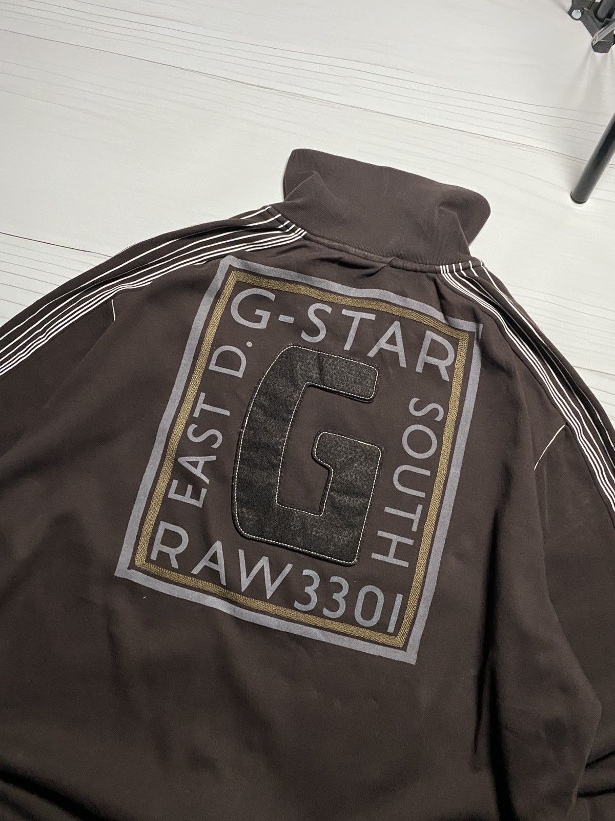 G-Star × Japanese Brand × Vintage Vintage G Star Raw Faded Brown Y2k Japanes Zip Sweatshirt Size US XL / EU 56 / 4 - 12 Thumbnail