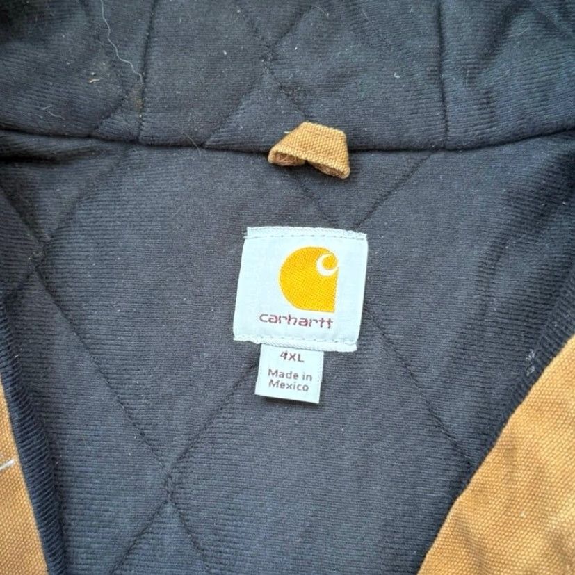 Carhartt VINTAGE Carhartt J130 211 Quilt-Lined Hooded Work Jacket 4XL Mens Brown Cotton Zip 90s Mexico Size US XXL / EU 58 / 5 - 4 Thumbnail