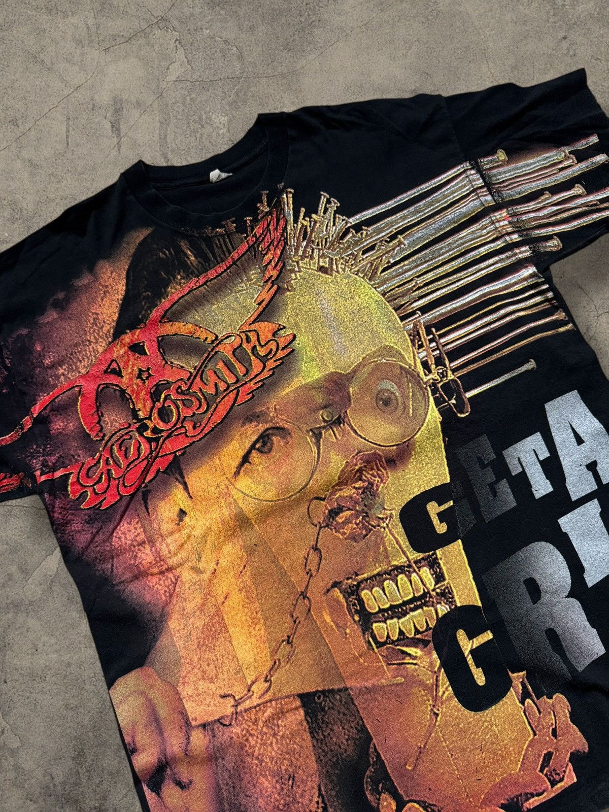 Band Tees AEROSMITH * Get A Grip * All Over Print AOP Tee Size US XL / EU 56 / 4 - 9 Thumbnail