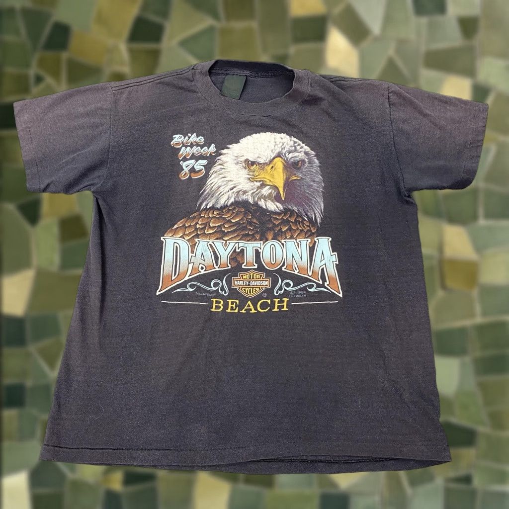 Harley Davidson VINTAGE Harley-Davidson Shirt Men Large Black 80s Graphic Print 3D Emblem Daytona Bike Week Humble Mens Size US L / EU 52-54 / 3 - 1 Thumbnail